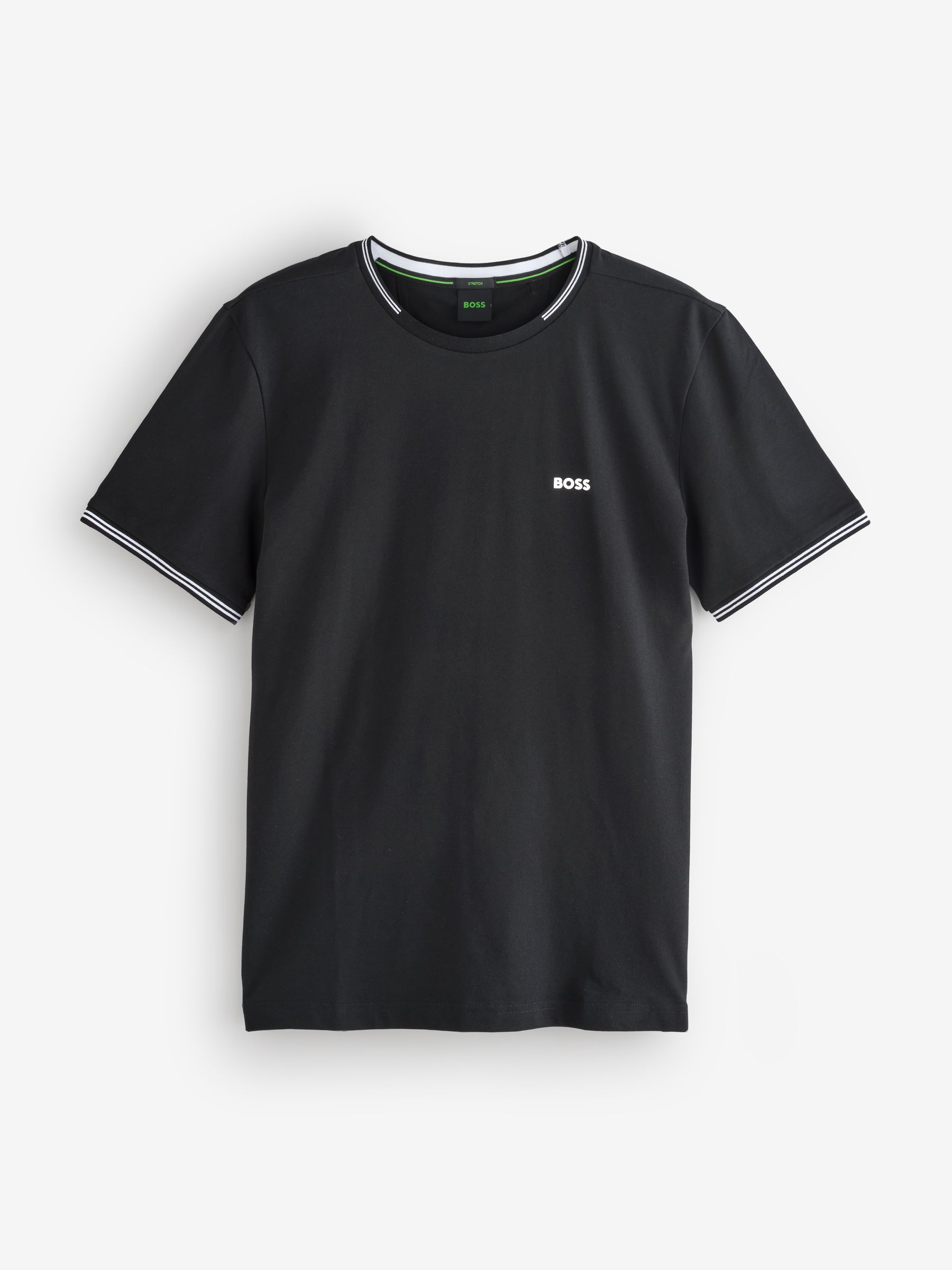 Boss Uomo Nero Regular Fit Stretch Cotton Short Sleeve Tipped T-Shirt - Immagine 1