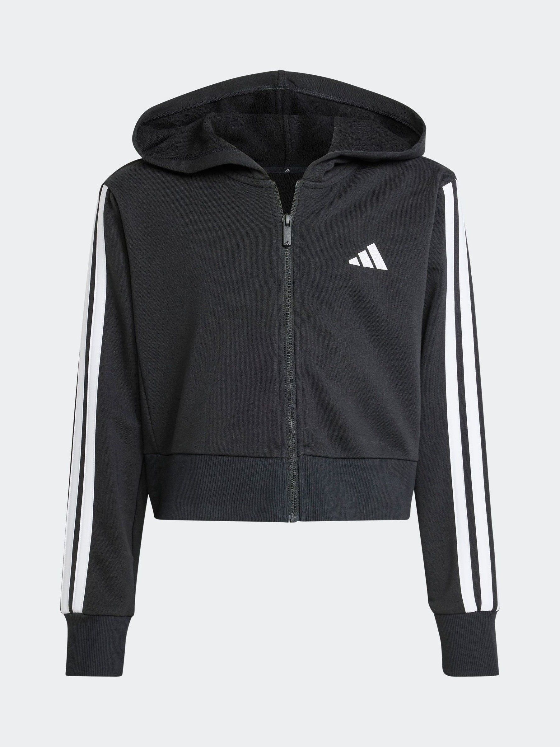Adidas Nero Essentials 3Stripes Jr - Felpa - Immagine 3