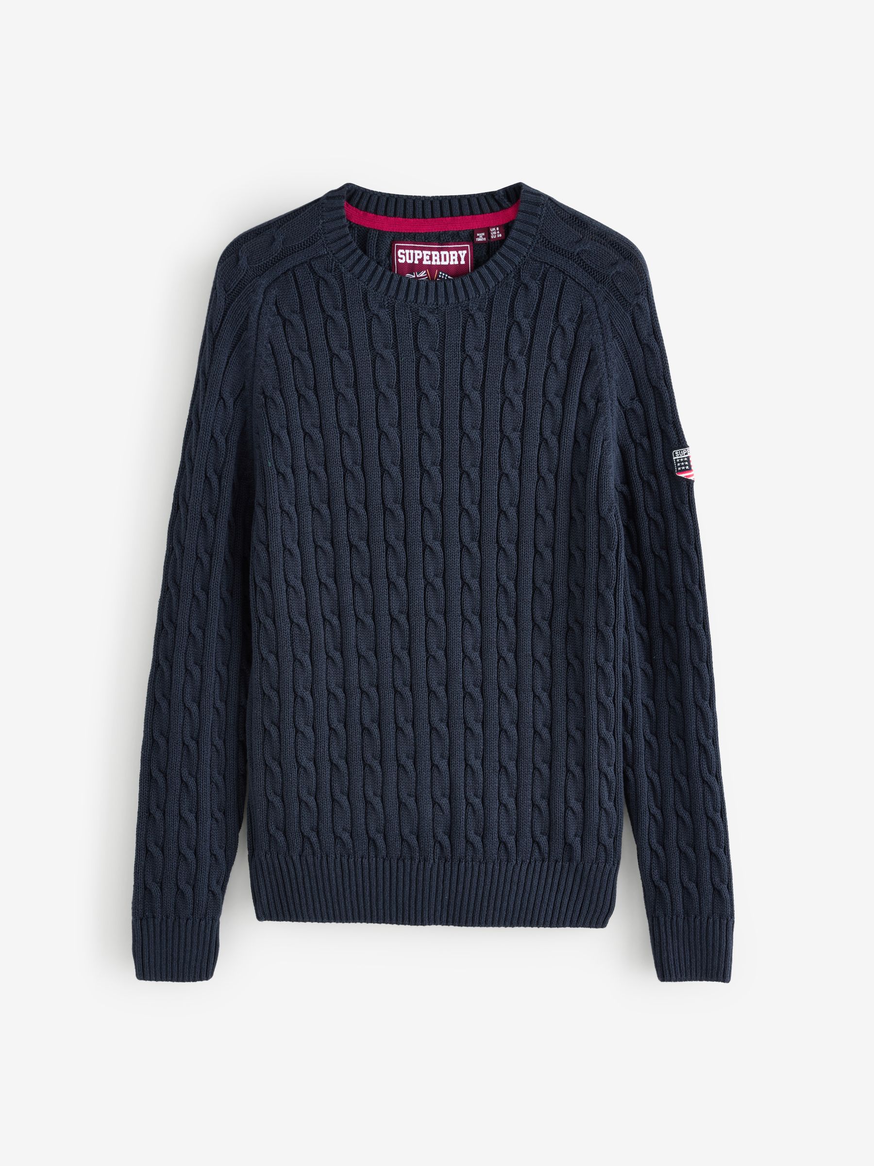 Superdry, Damen, Pullover, Lässiger Strickpullover mit Zopfmuster, Blau, (L) - Bild 5