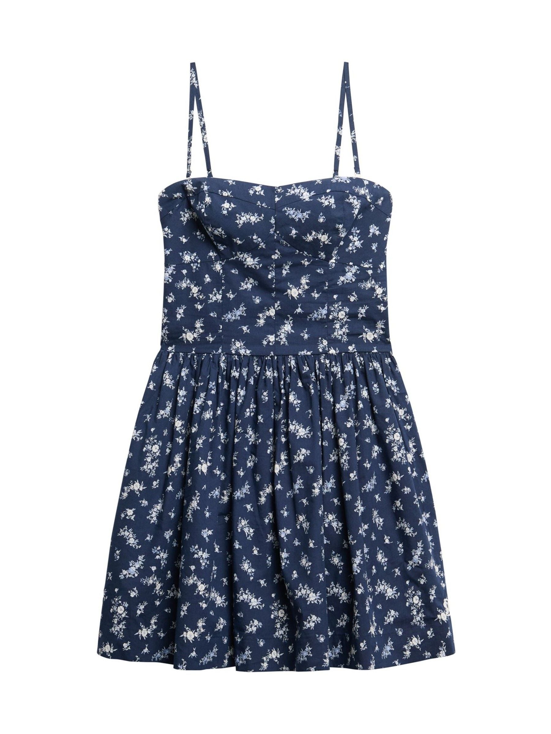 Superdry Kvinno Blå Corset Cami Mini Dress