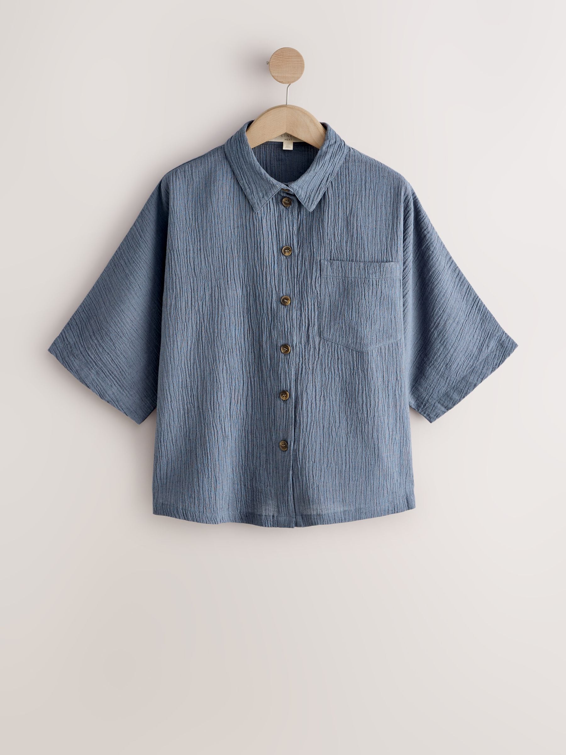 Next Camicia Testurizzata A Maniche Corte In Lino