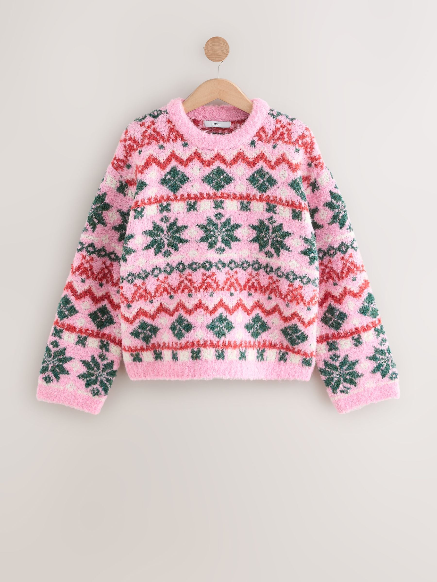 Next Bouclé-Tröja Med Rund Hals Och Ull