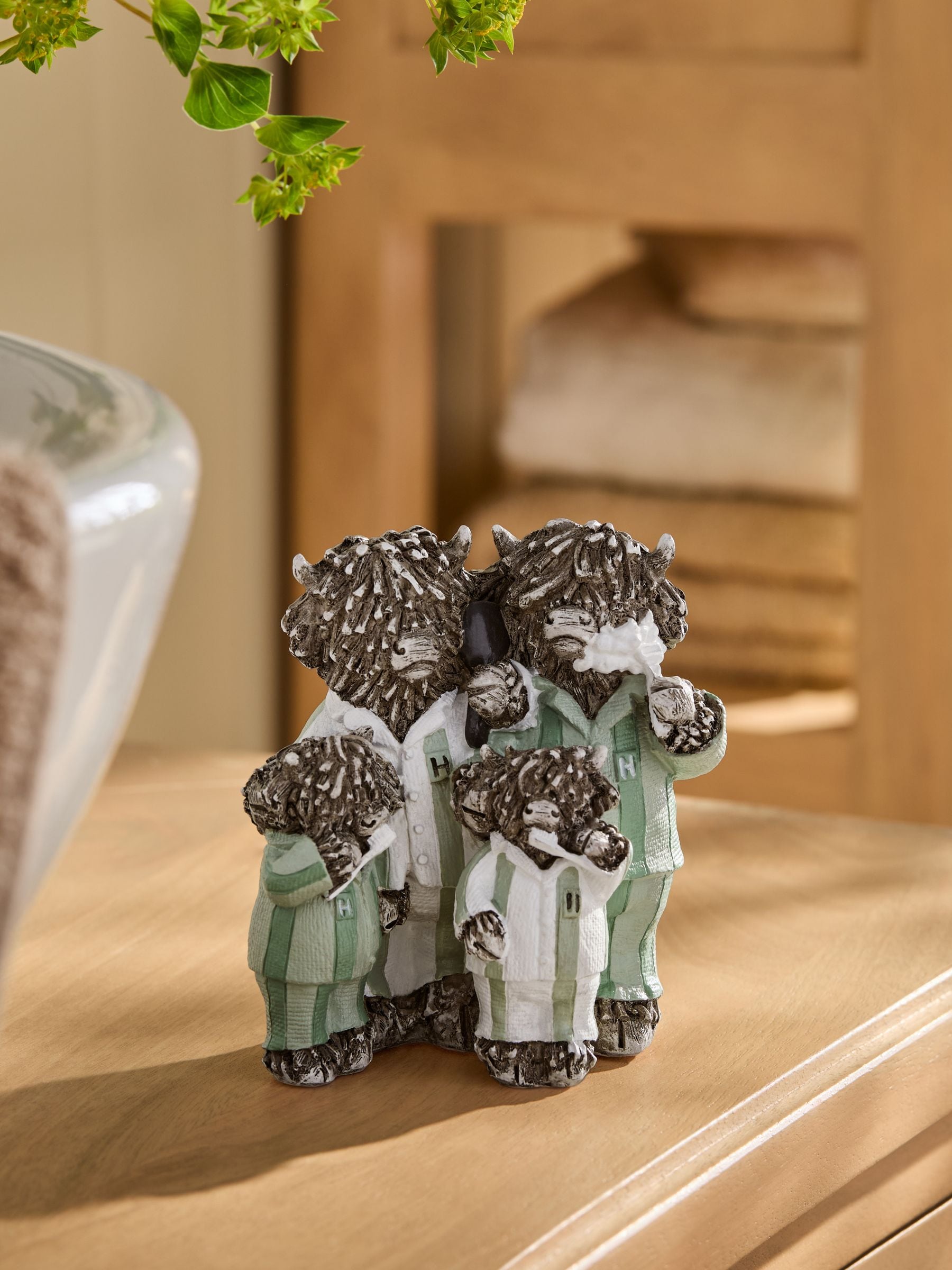 Next Green Stripe Hamish The Highland Cow Family Bathroom Ornament