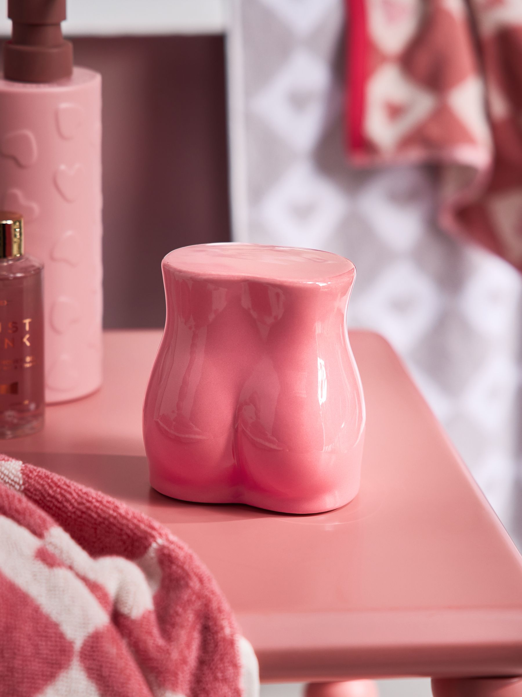 Next Pink Bum Shaped Bathroom Ornament