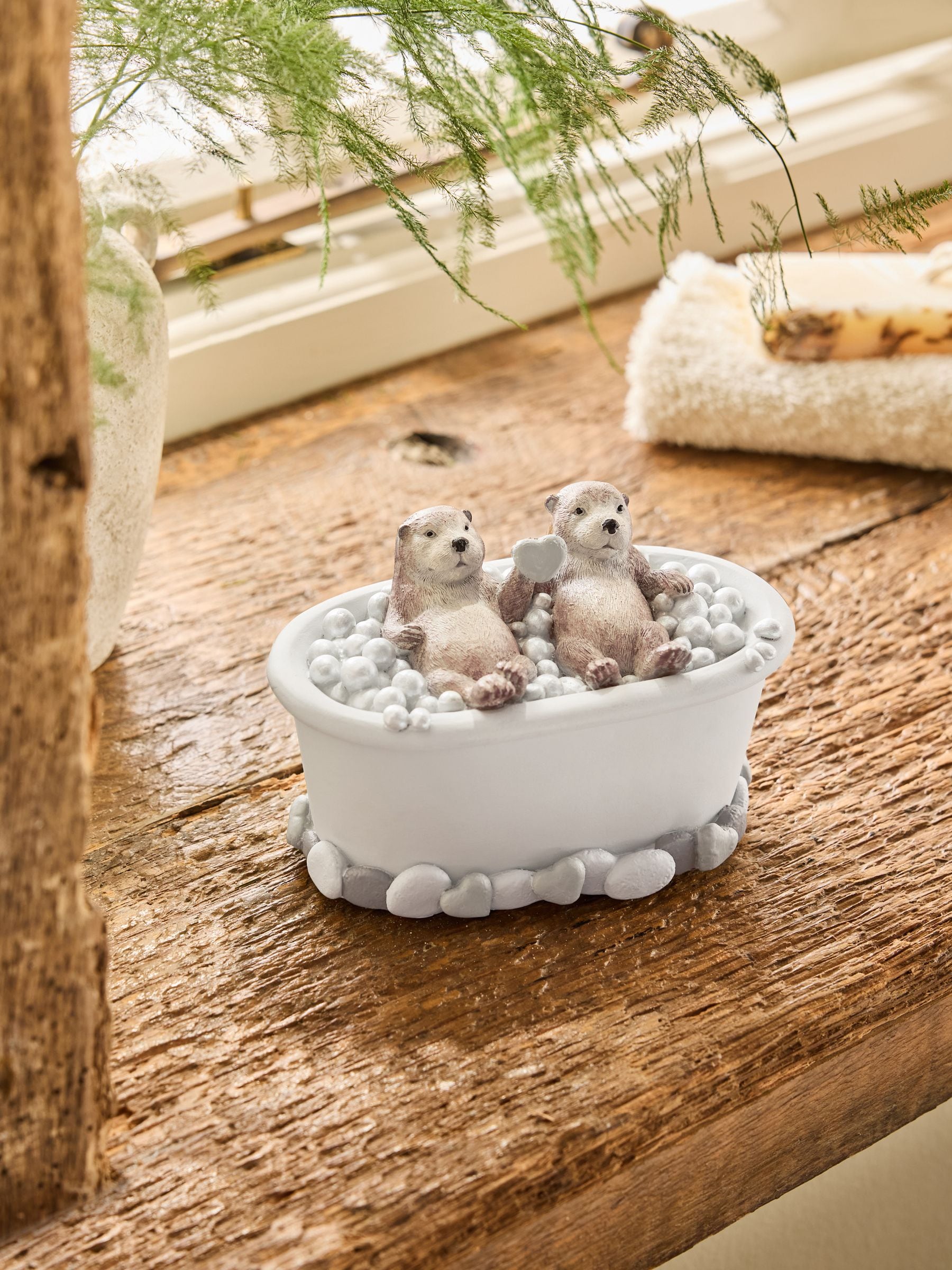 Next Grey Ollie & Pebble Otters Bathroom Ornament