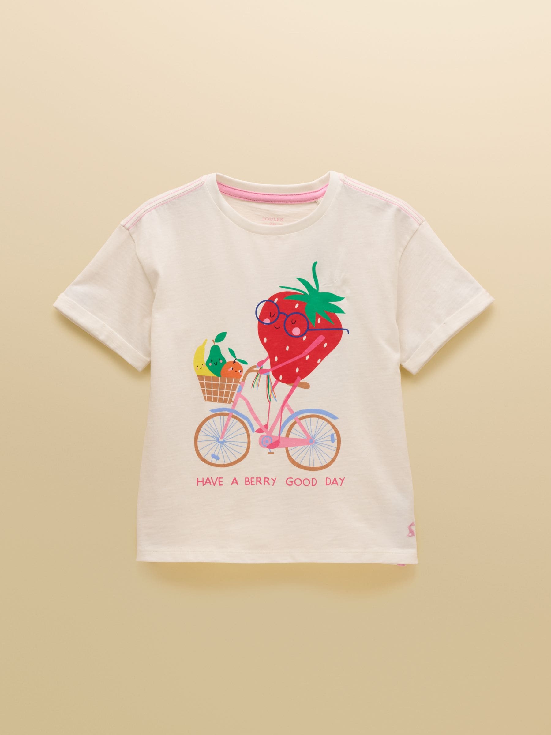Joules Girls' Fundays Graphic Short Sleeve T-Shirt