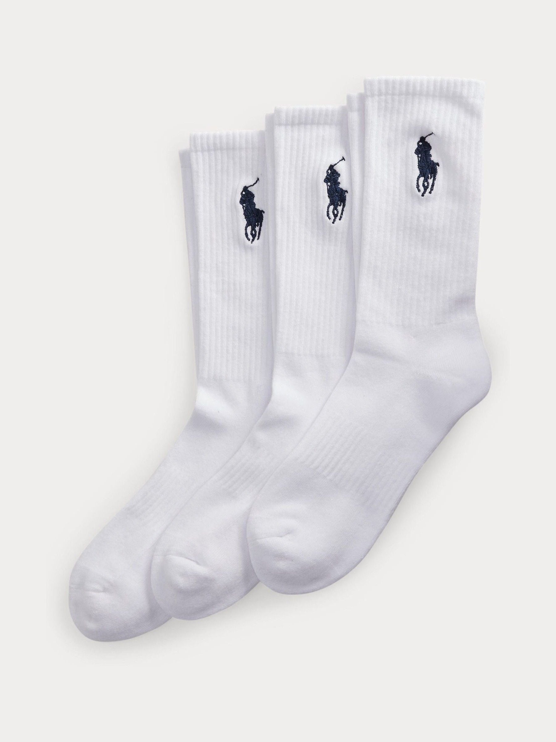 Polo Ralph Lauren White Big Pony Logo Crew Socks 3 Pack