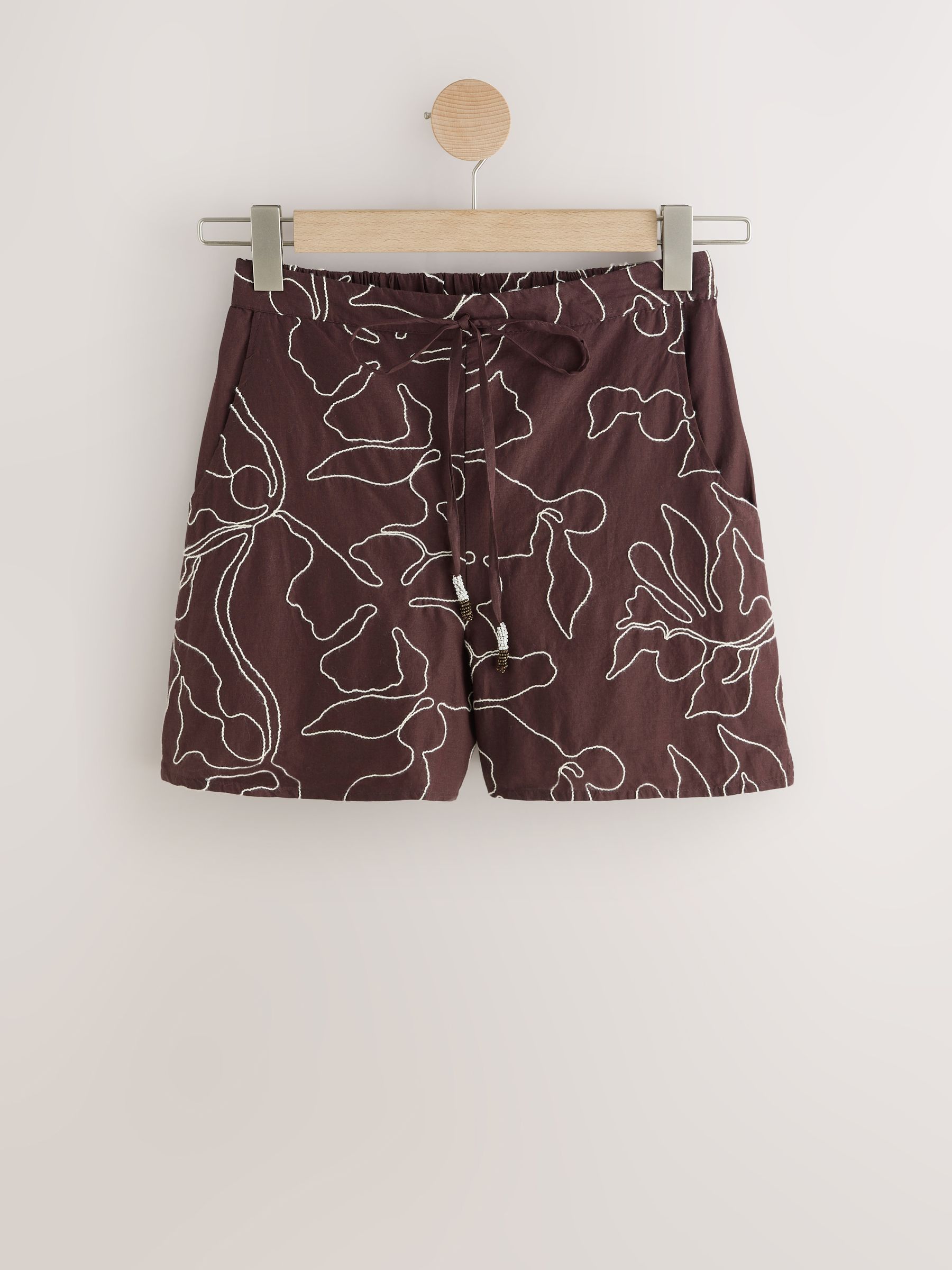 Next Femei Chocolate Brown Cornelli Summer Shorts