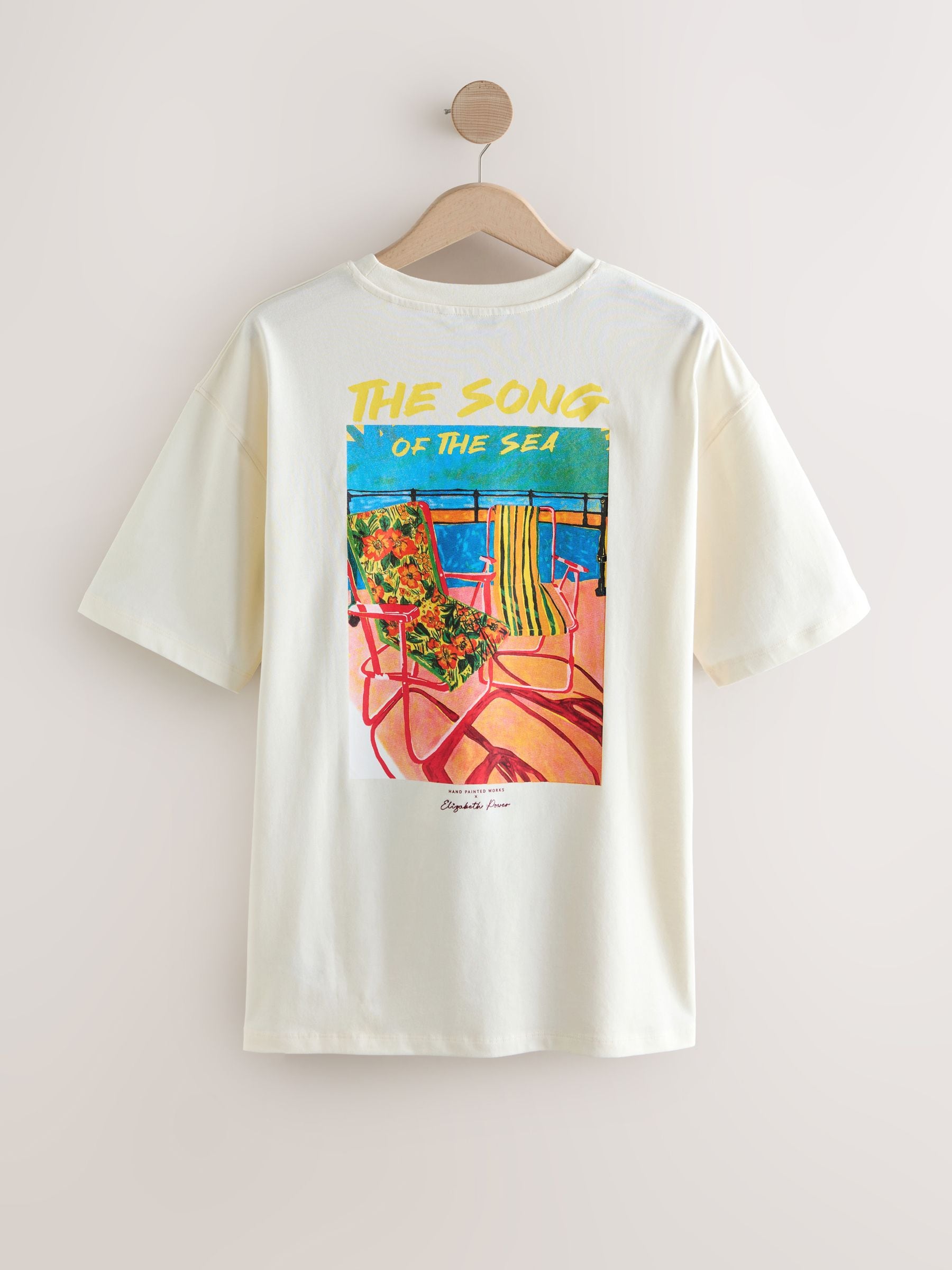 Next Yellow Official Elizabeth Powers Graphic Crew Neck T-Shirt