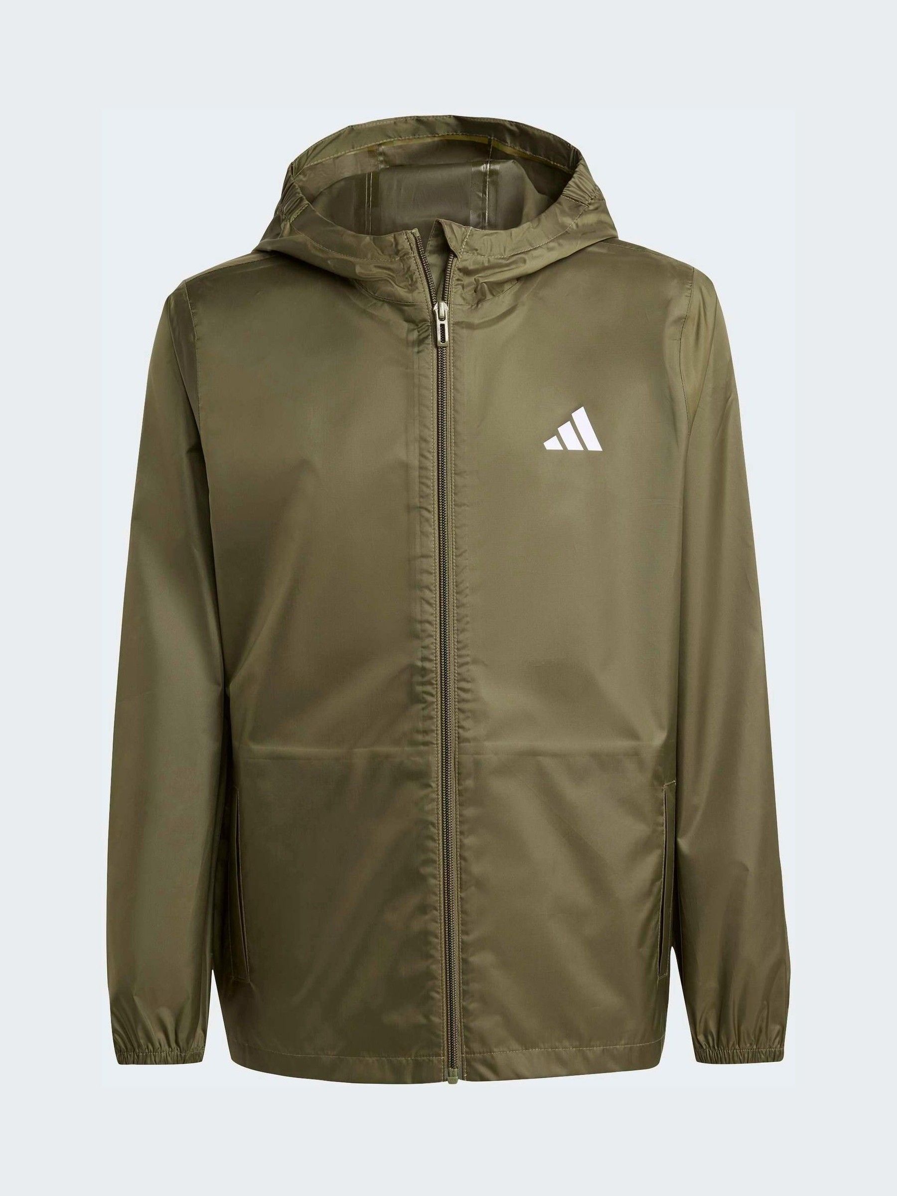 adidas - Kids - Waterproof Hooded Jacket - Green - Image 1