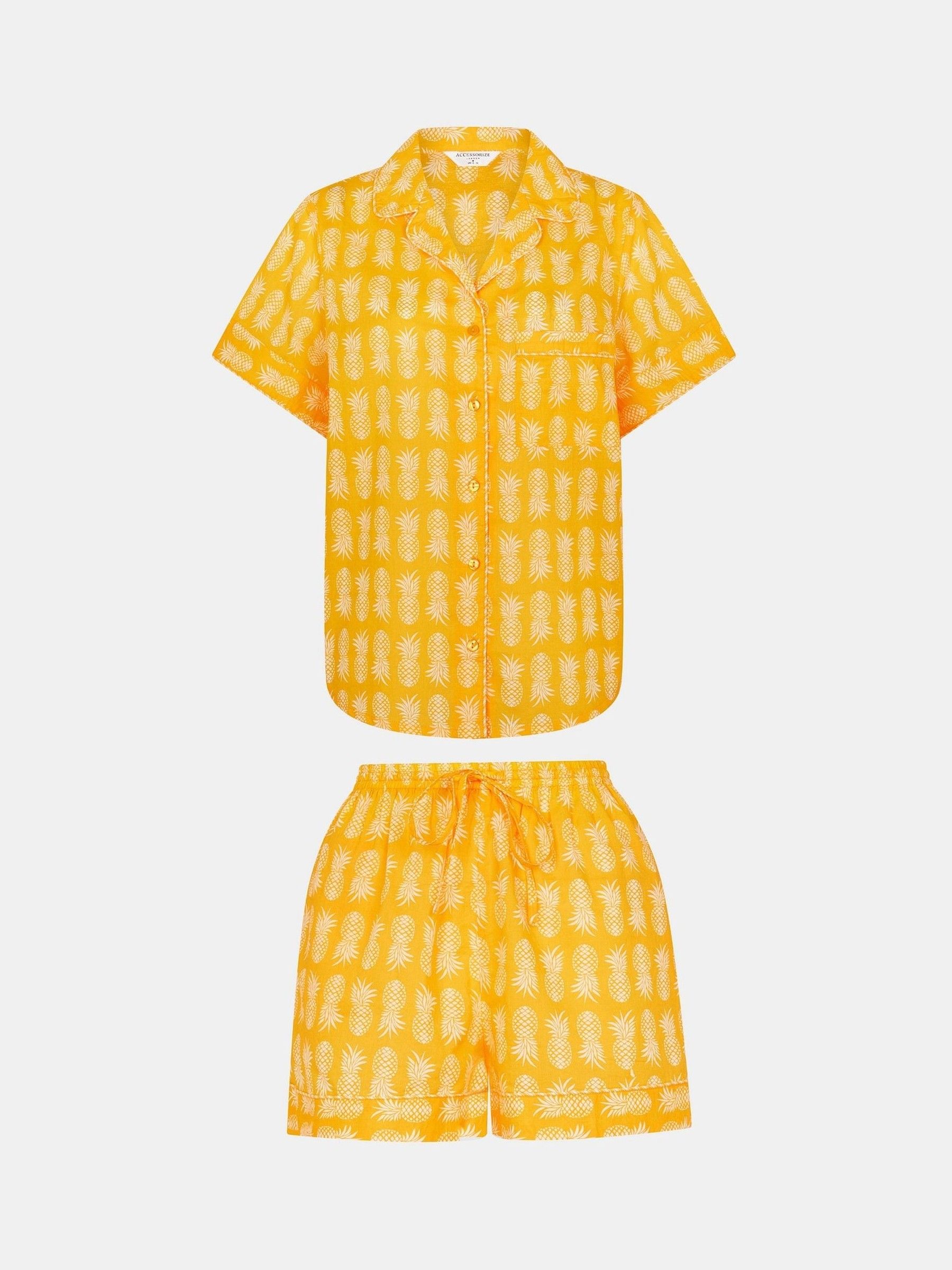 Next - Accessorize Pineapple Tryk Kort Pyjamassæt