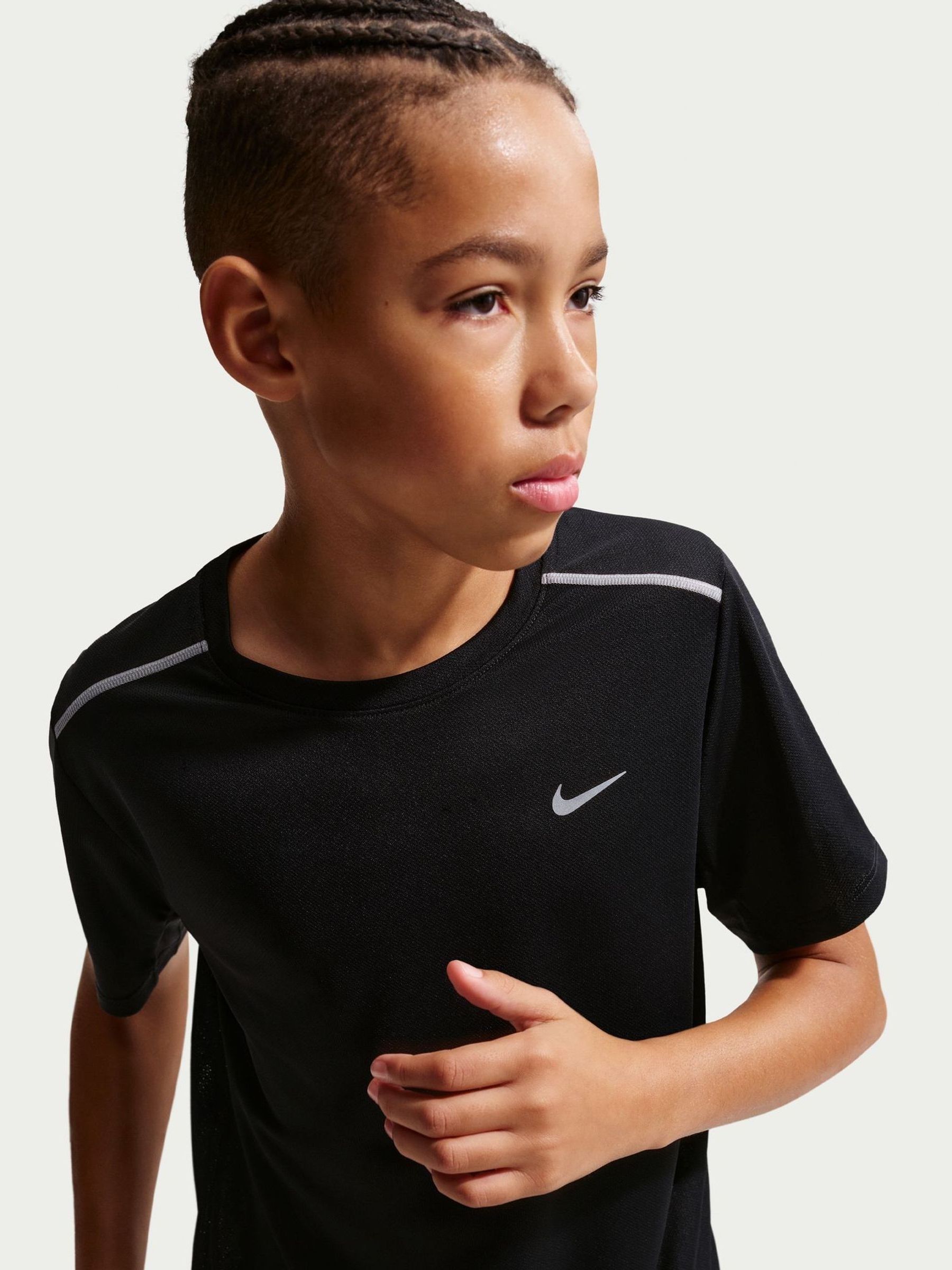 Nike Black Miler Dri-Fit Short Sleeve T-Shirt