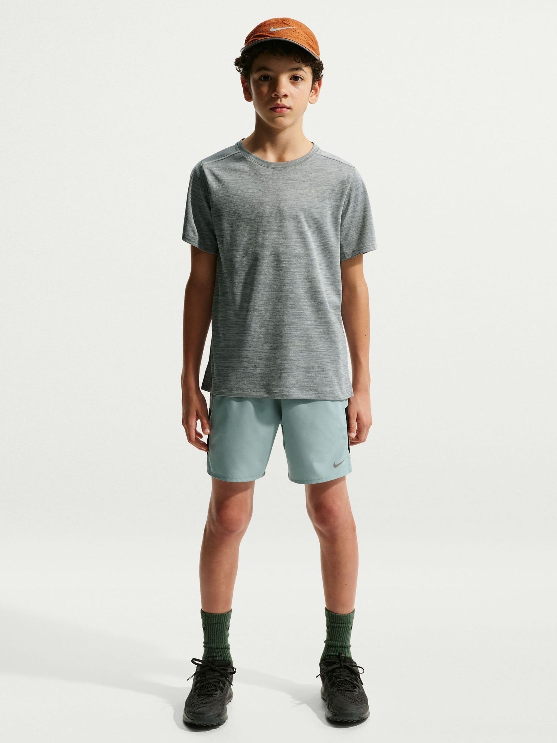 Nike Smoke Grey Miler Dri-Fit Short Sleeve T-Shirt