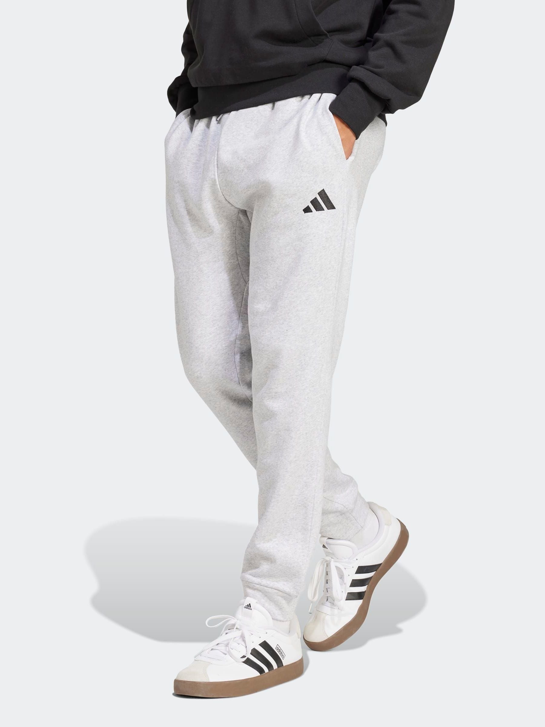 Adidas Uomo Grigio Essentials Feelcozy Fleece Joggers - Immagine 1