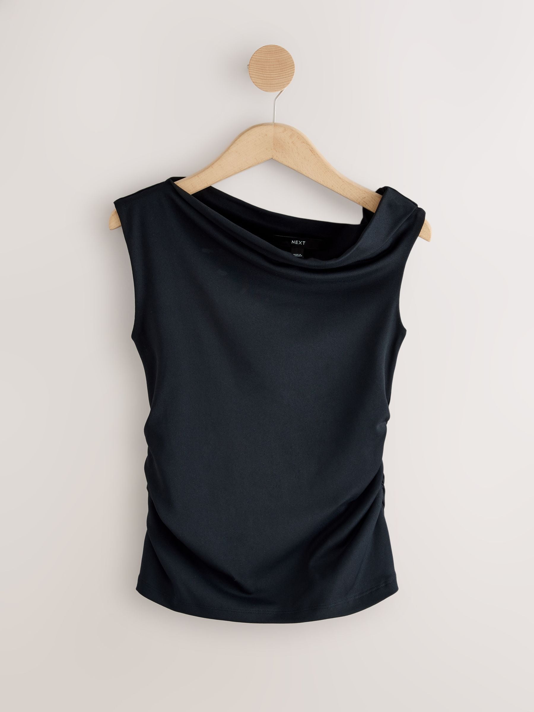 Next Black Asymmetric Shoulder Sleeveless Top