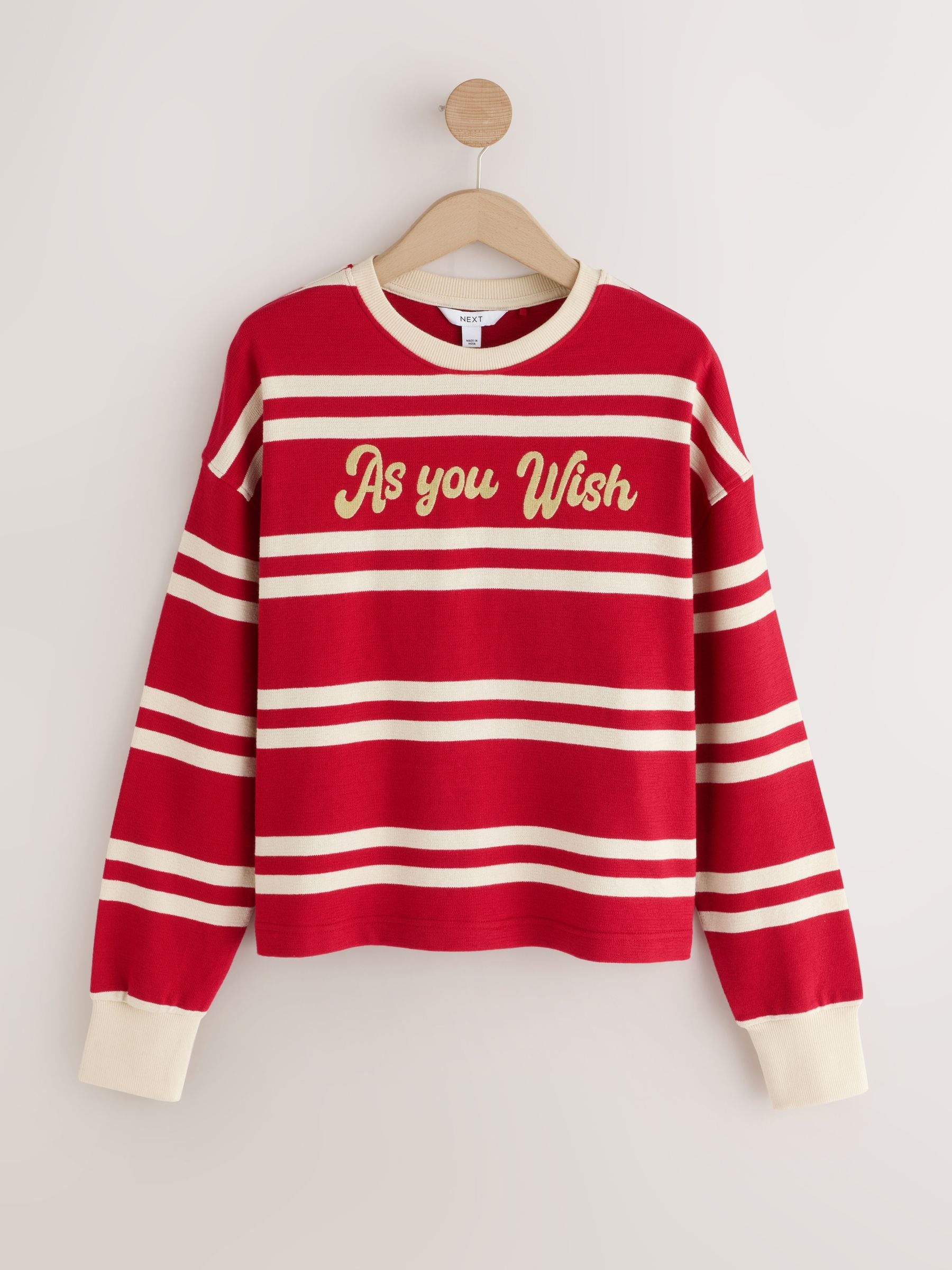 Next Red Stripe Graphic Sweatshirt
