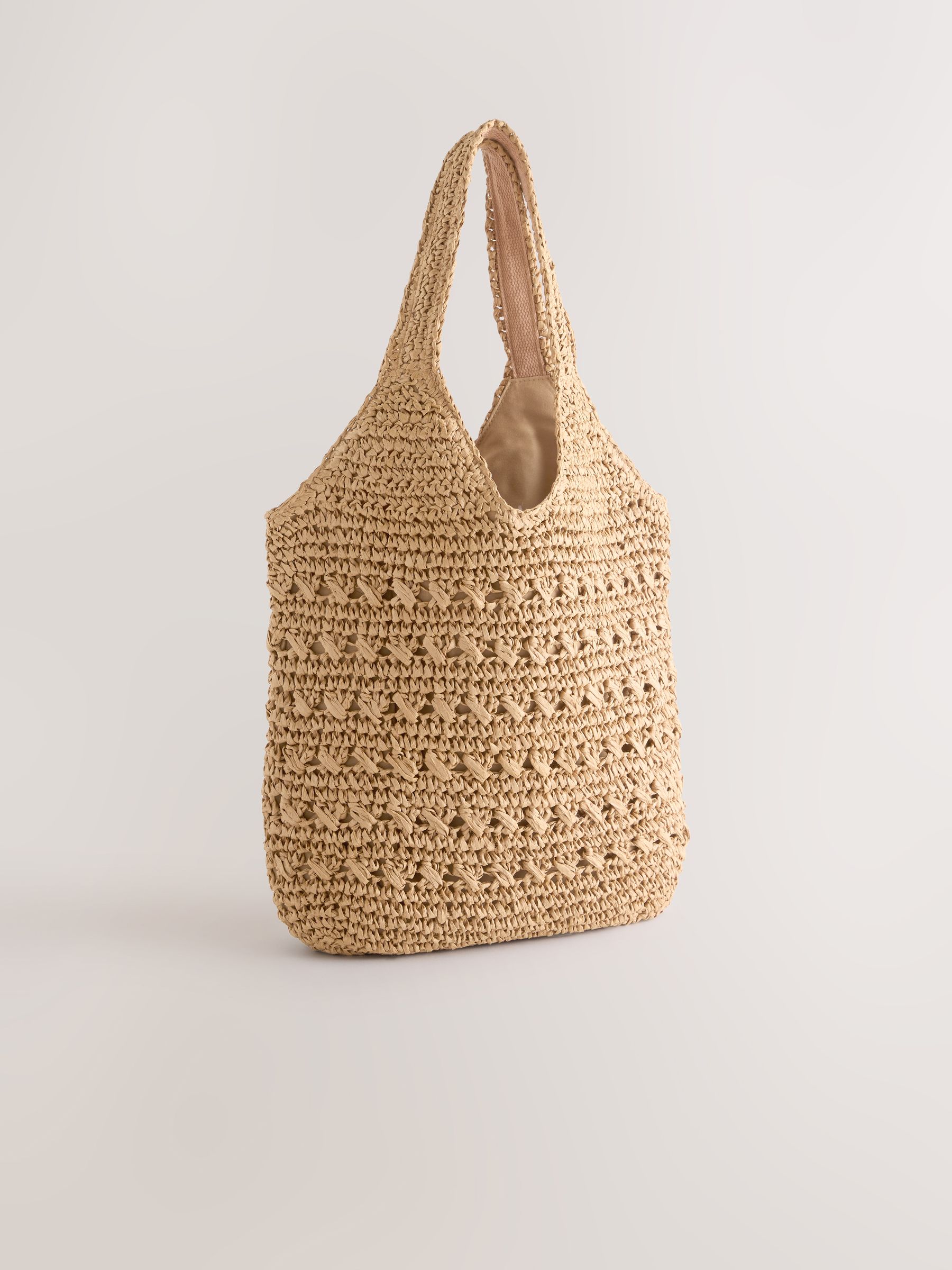 Next Natural Raffia Effect Shoulder Bag