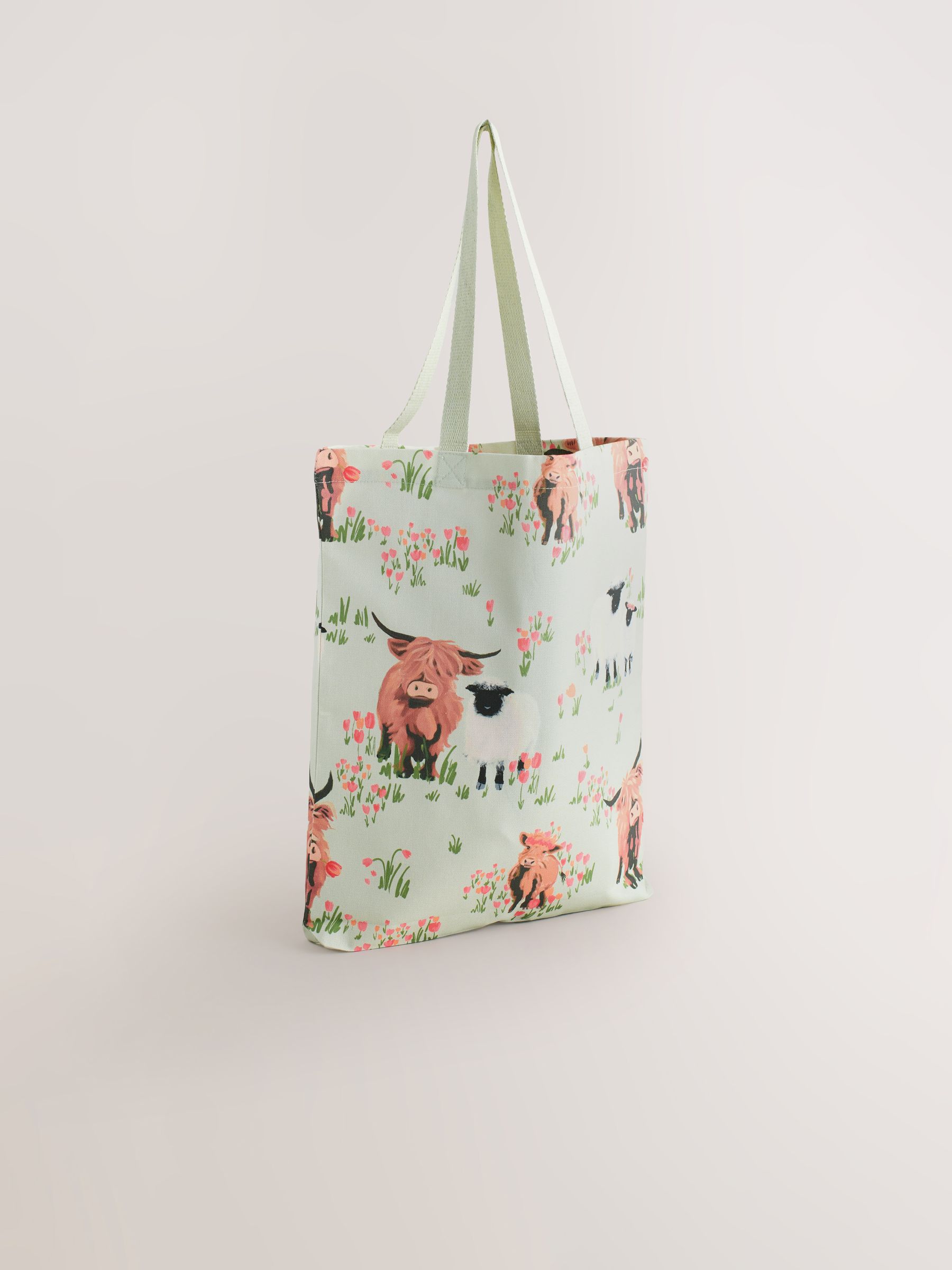 Next Hamish Highland Cow Cotton Shopper Bag