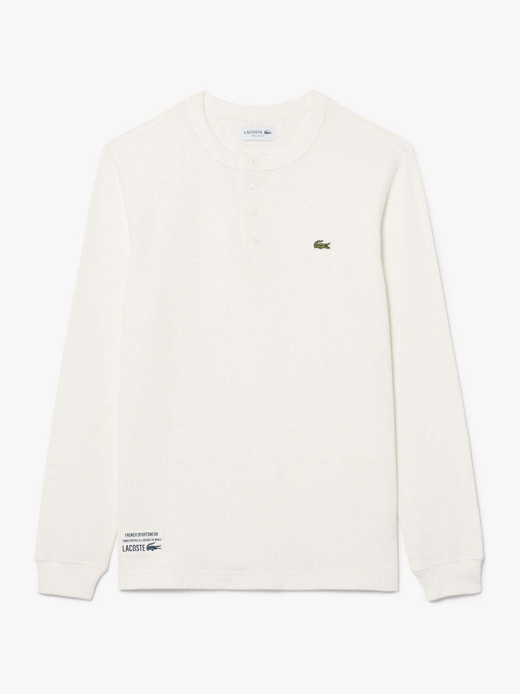 Next - Lacoste White Boxy Henley T-Shirt