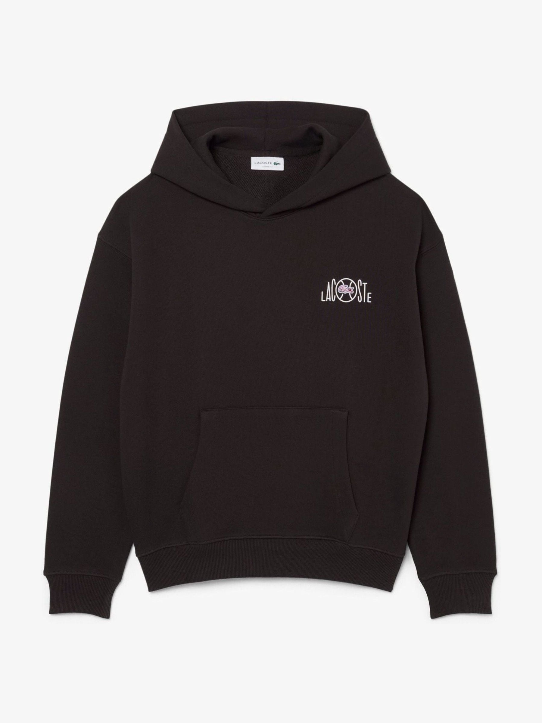 Lacoste Brown Loose Fit Print Hoodie