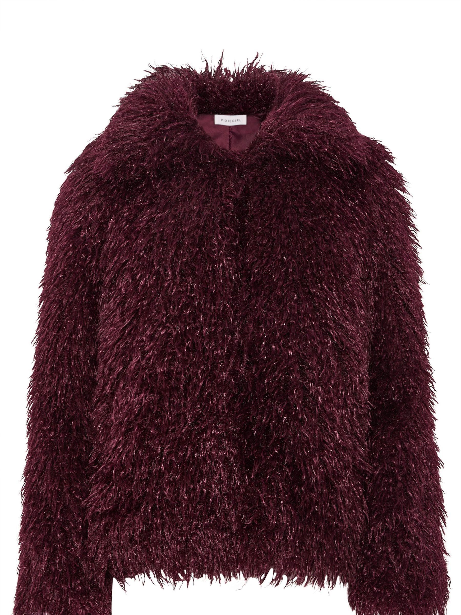 Pixiegirl Petite Red Faux Fur Jacket