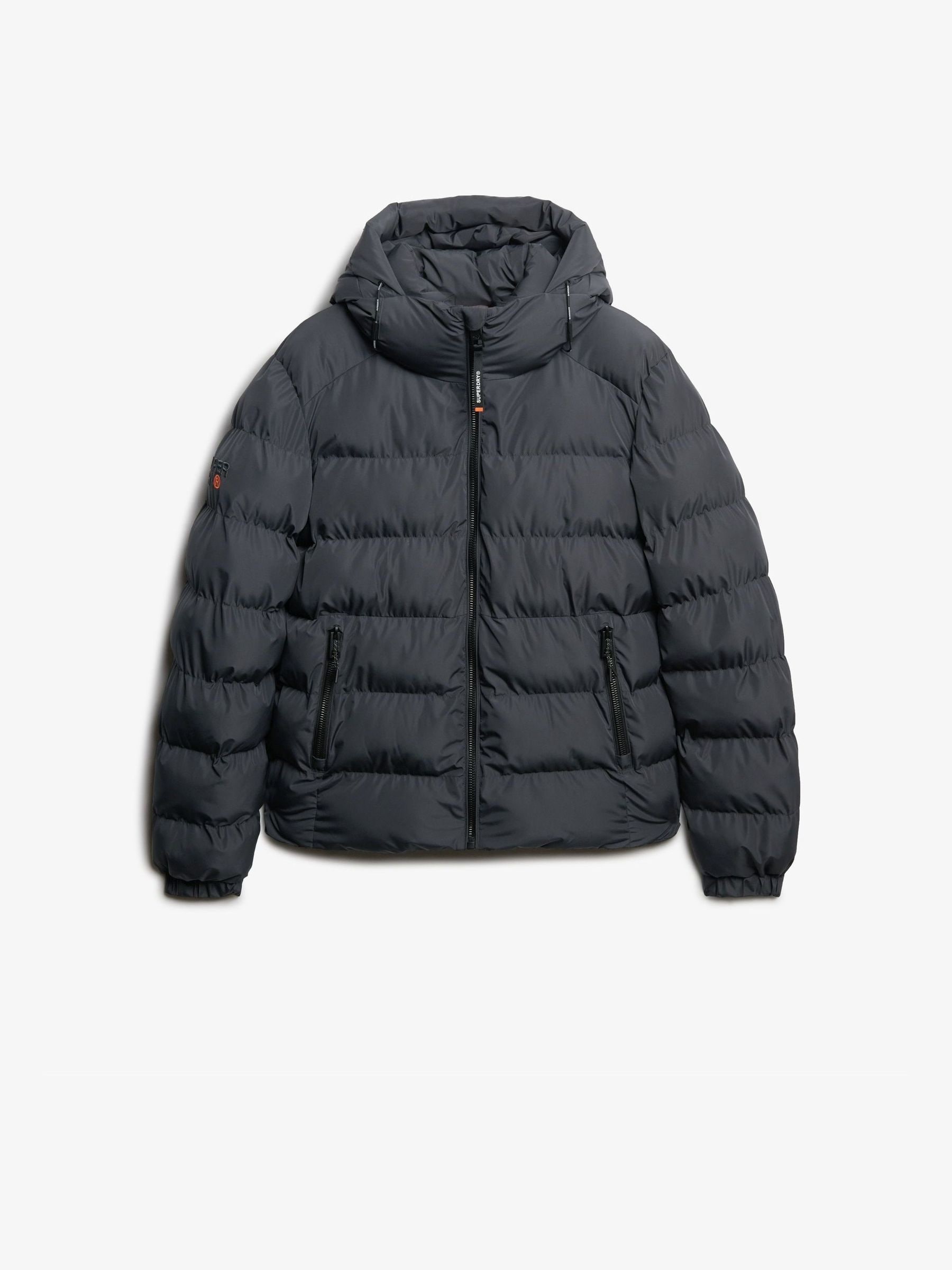 Superdry Uomo Nero Giacca Sportiva Con Cappuccio - Immagine 1