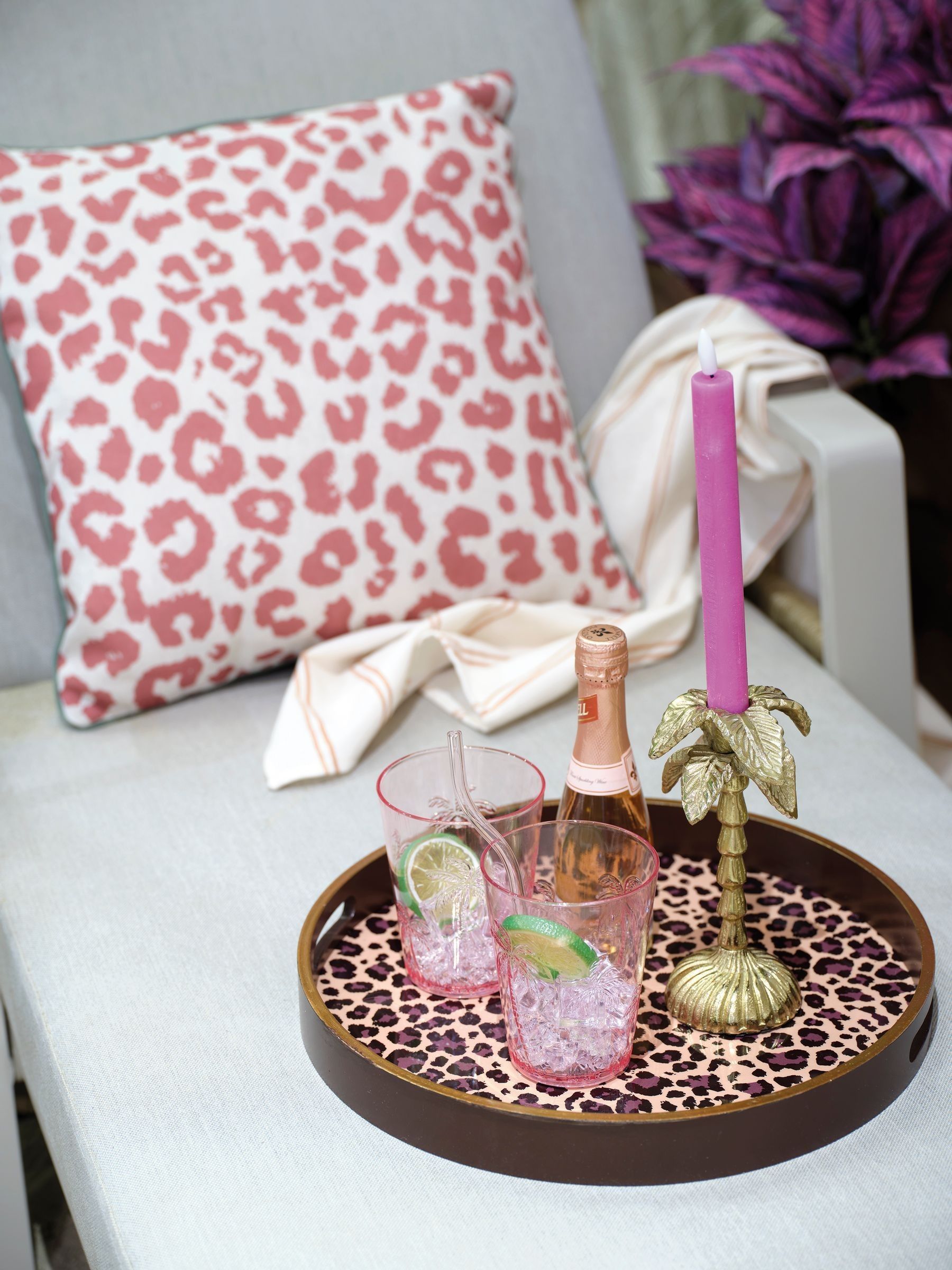 Decoris Leopard Print Serving Tray