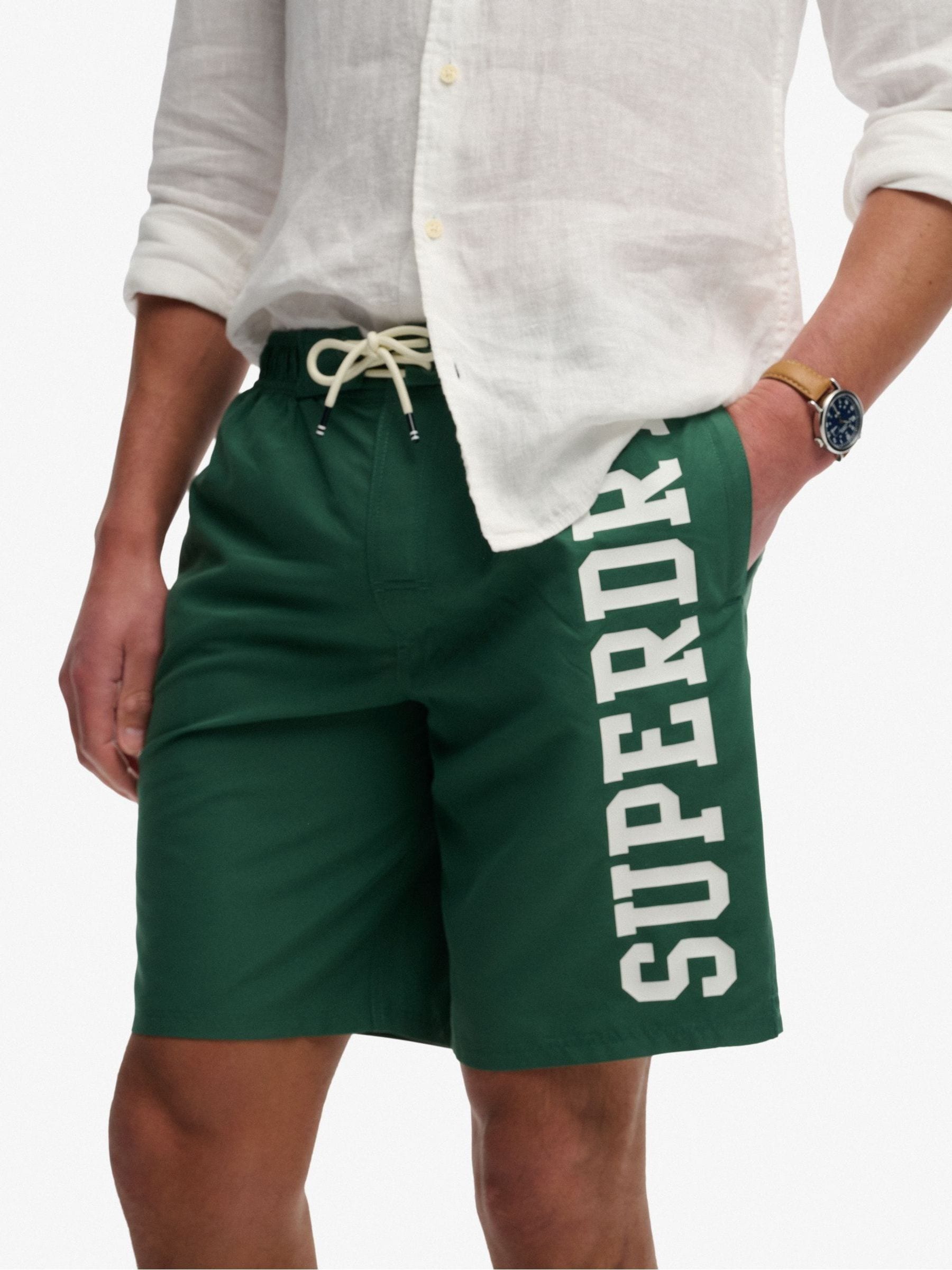 Superdry Herren Grün Logo 19 Badeshorts - Bild 1