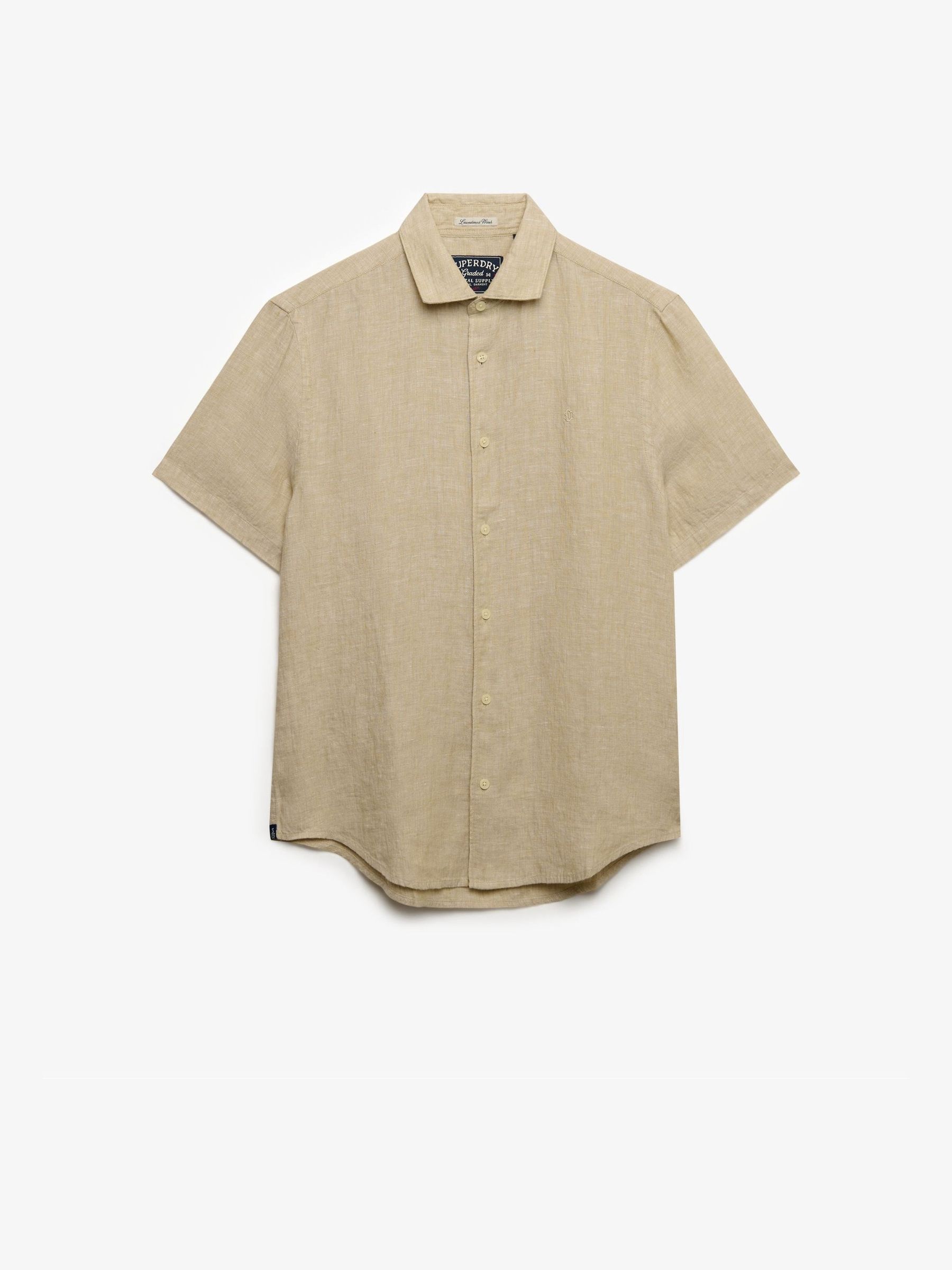 Superdry Herren Beige Leinenhemd Riviera - Bild 4