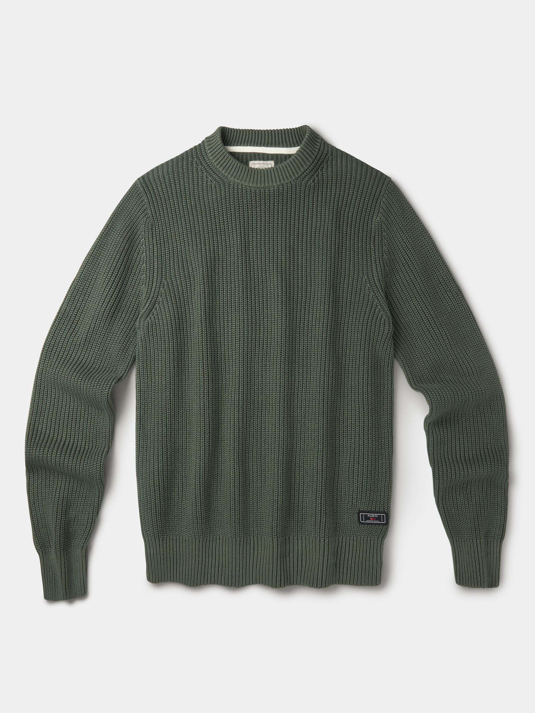 Aubin Verde Martin Maglione A Girocollo A Coste
