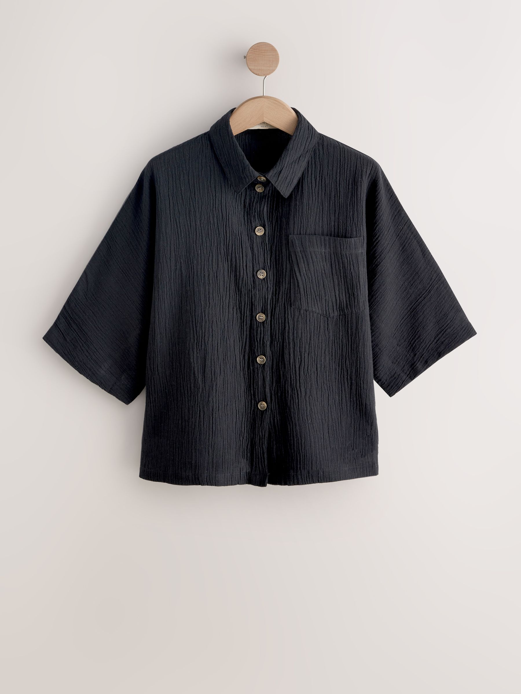 Next Chemise texturée à manches courtes en lin