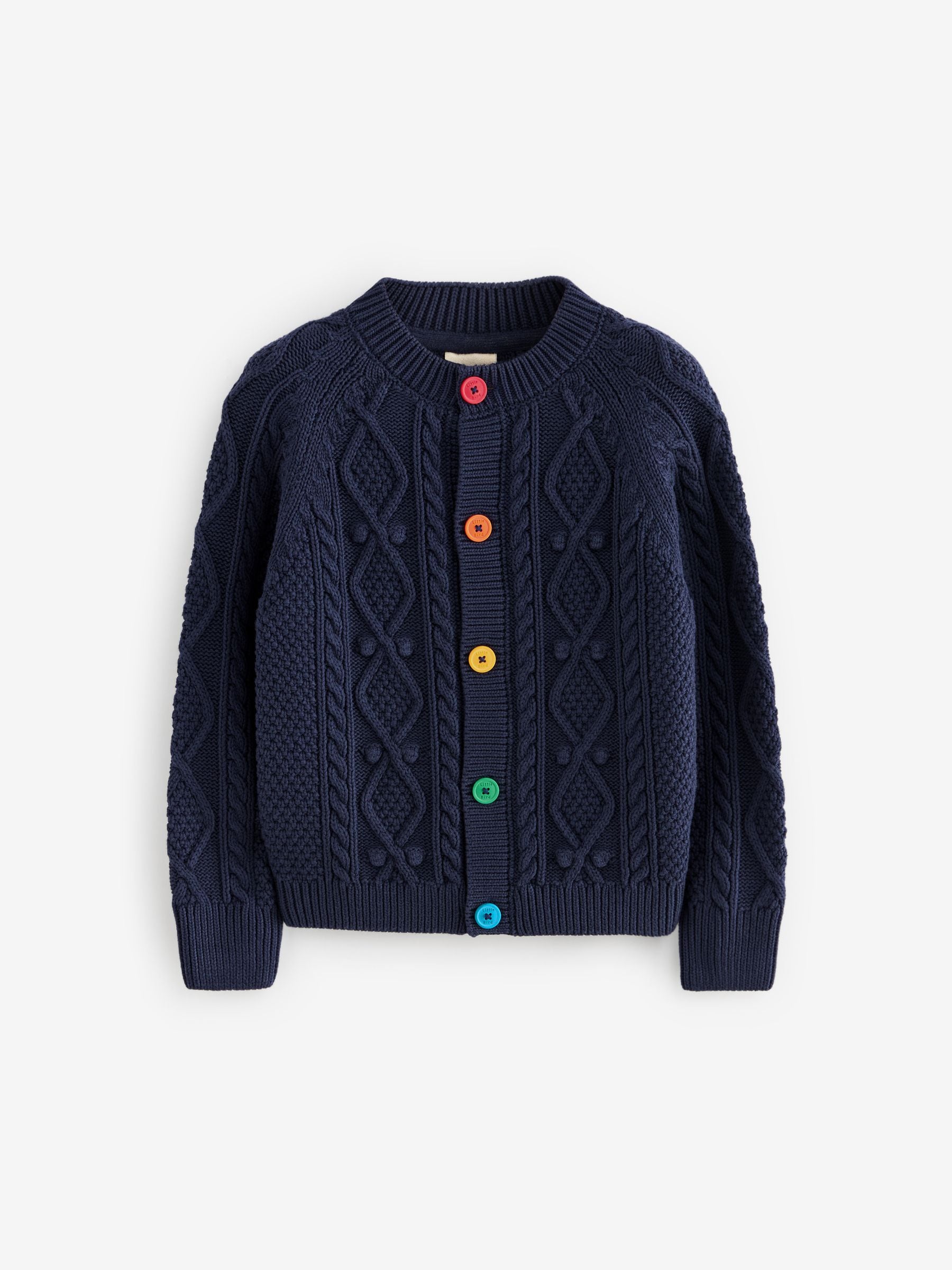 Next - Little Bird By Jools Oliver Navy Knitted Cable Cotton Cardigan