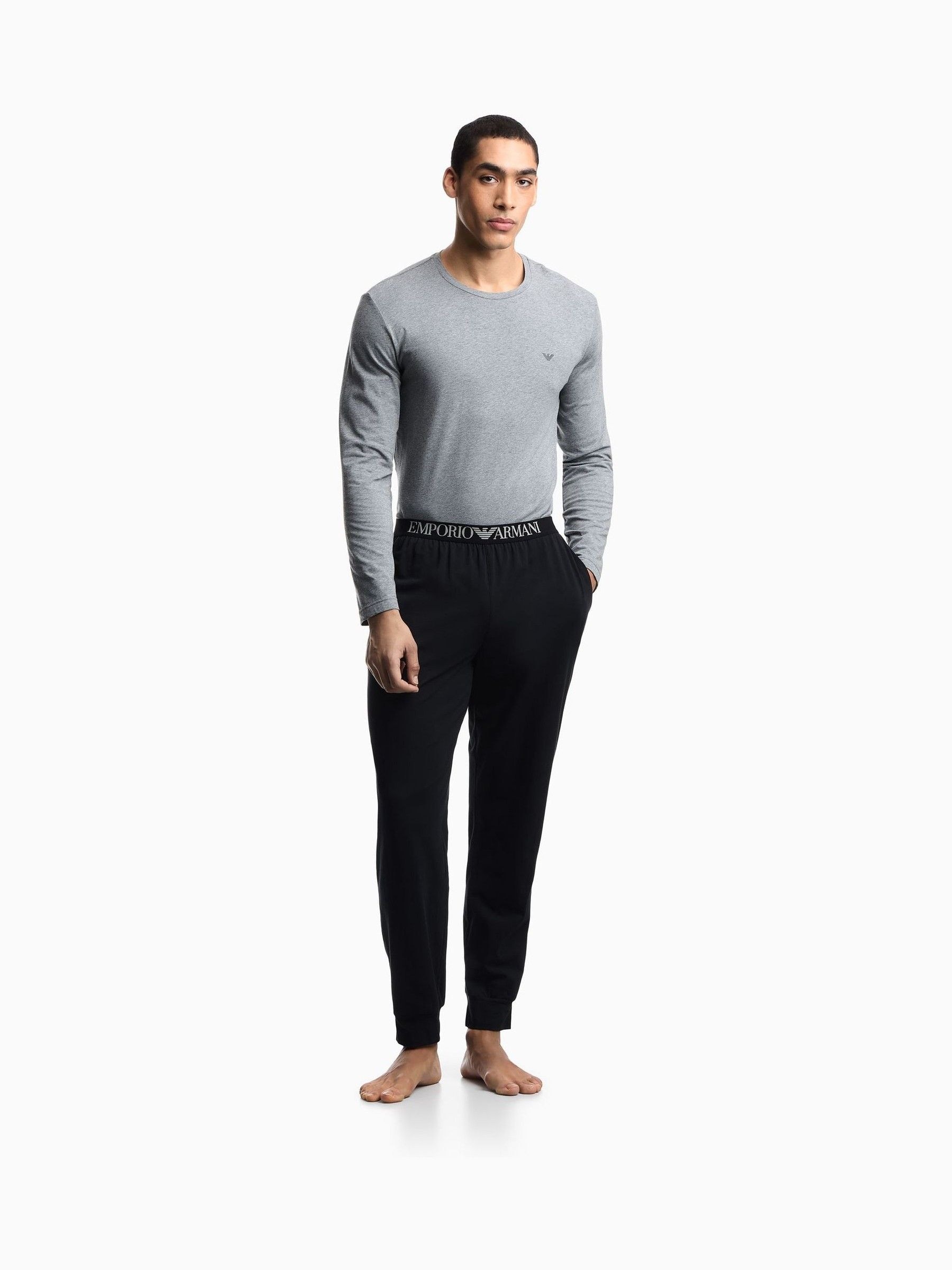 Emporio Armani Grey Endurance Pyjamas With Cuffs Set