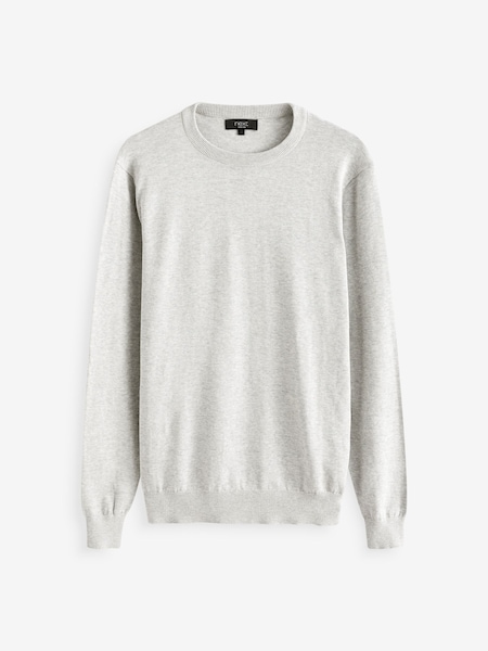Light Grey Plain Regular Fit 100% Cotton Premium Quarter Zip Jumper