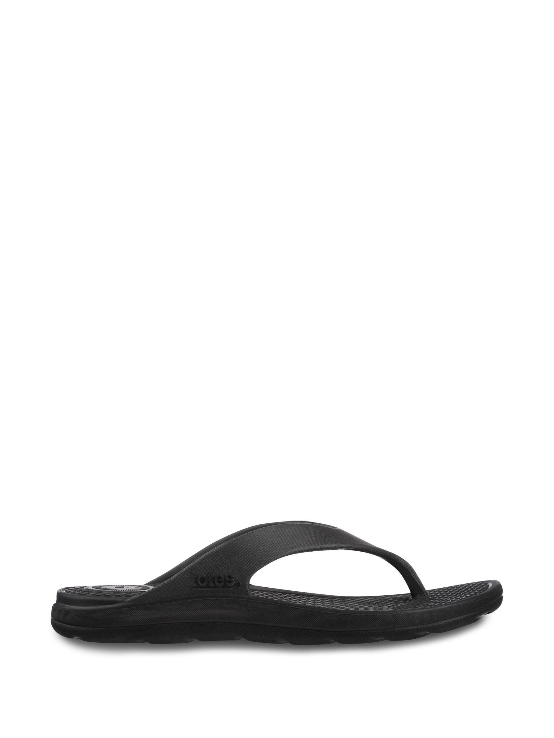Totes Black Lightweight Flip Flop Sandals