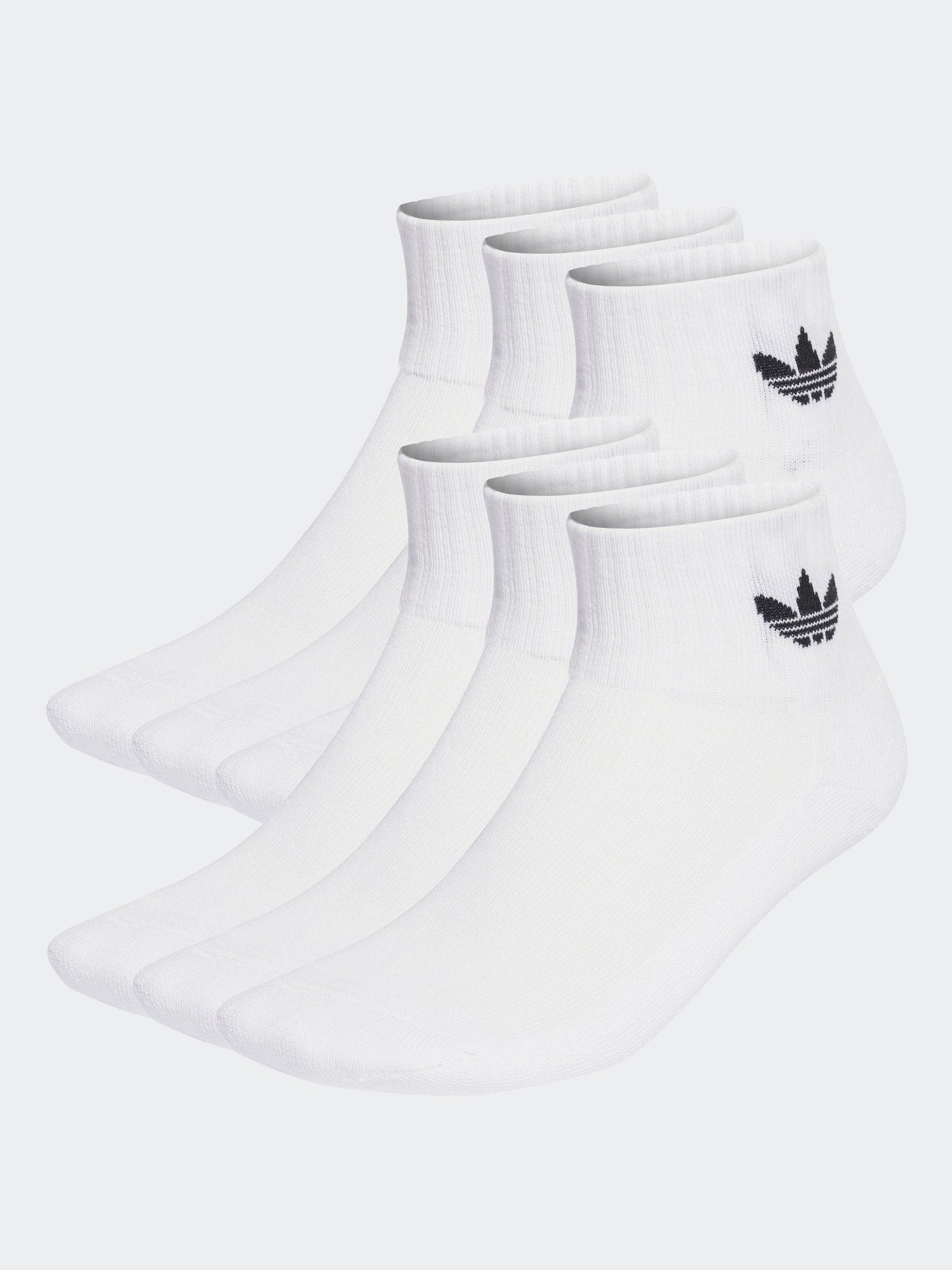 Adidas Originals Uomo Bianco Mens Set 6 Calze Quarter Taglia 46 - 48, JD Sports - Immagine 4