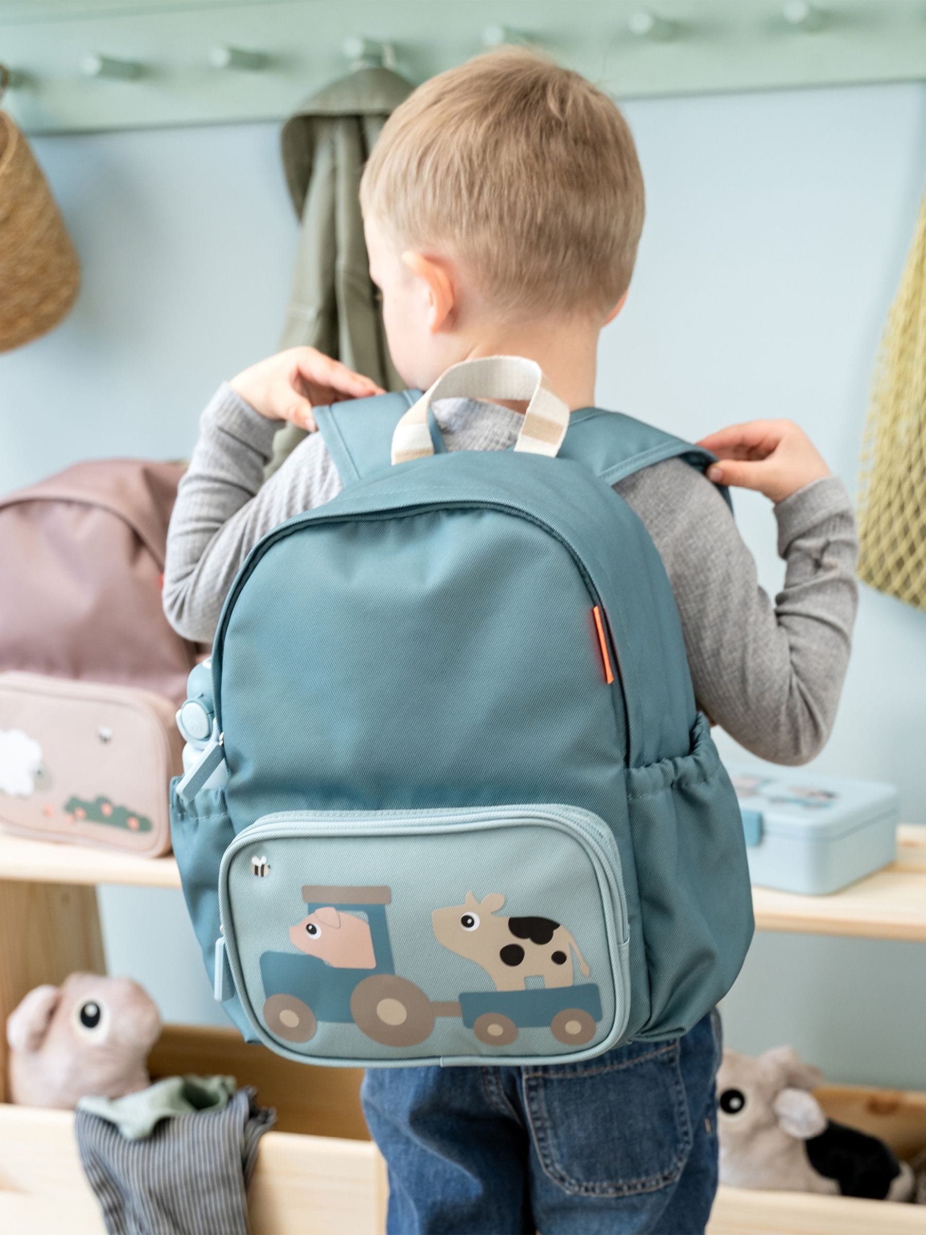Done By Deer Blau Kindergartentasche, Kinder Rucksack Tiny Farm 7,5 L - Bild 6