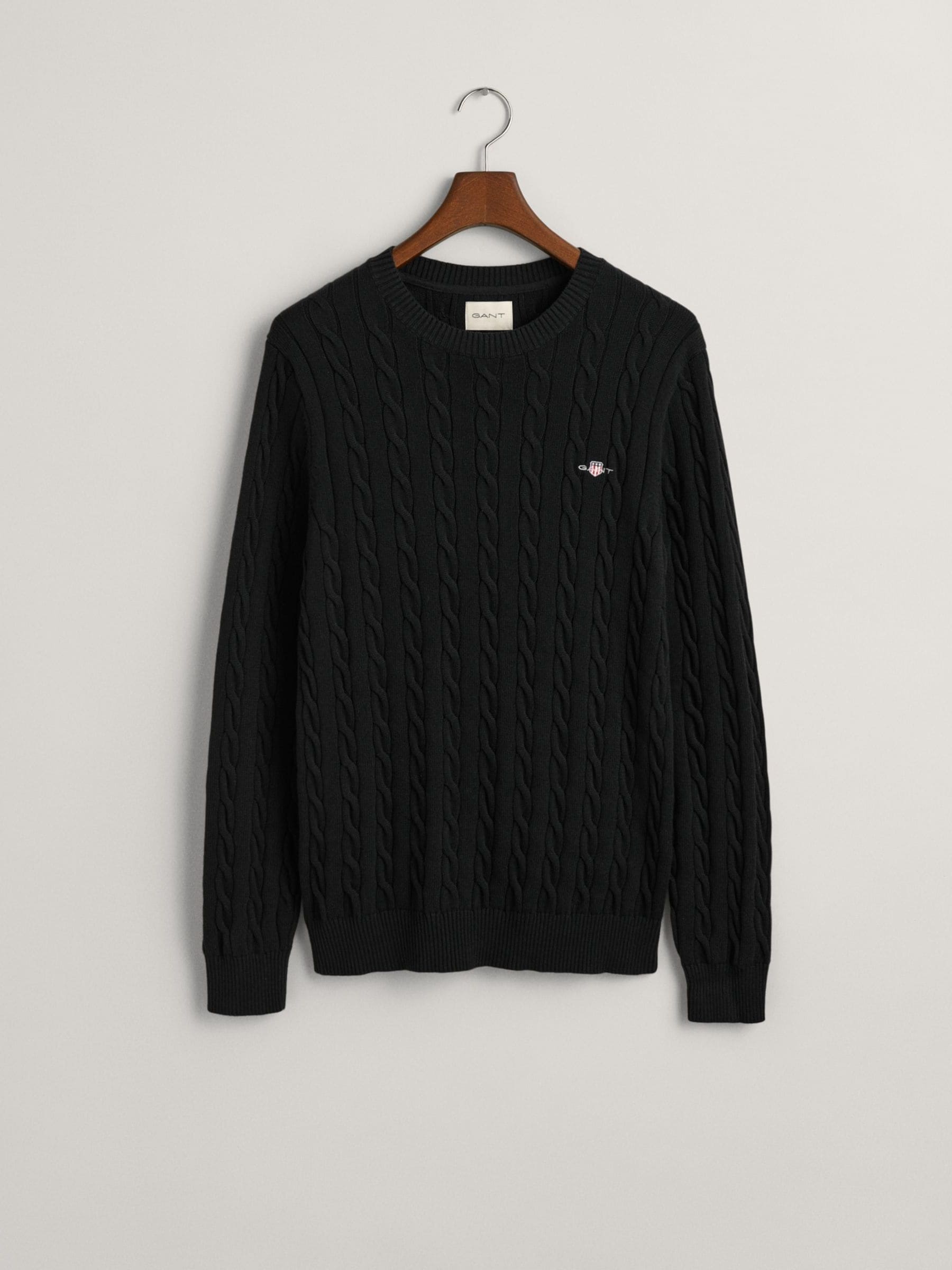 Gant Herren Schwarz Classic Zopfstrickpullover (4Xl) - Bild 6