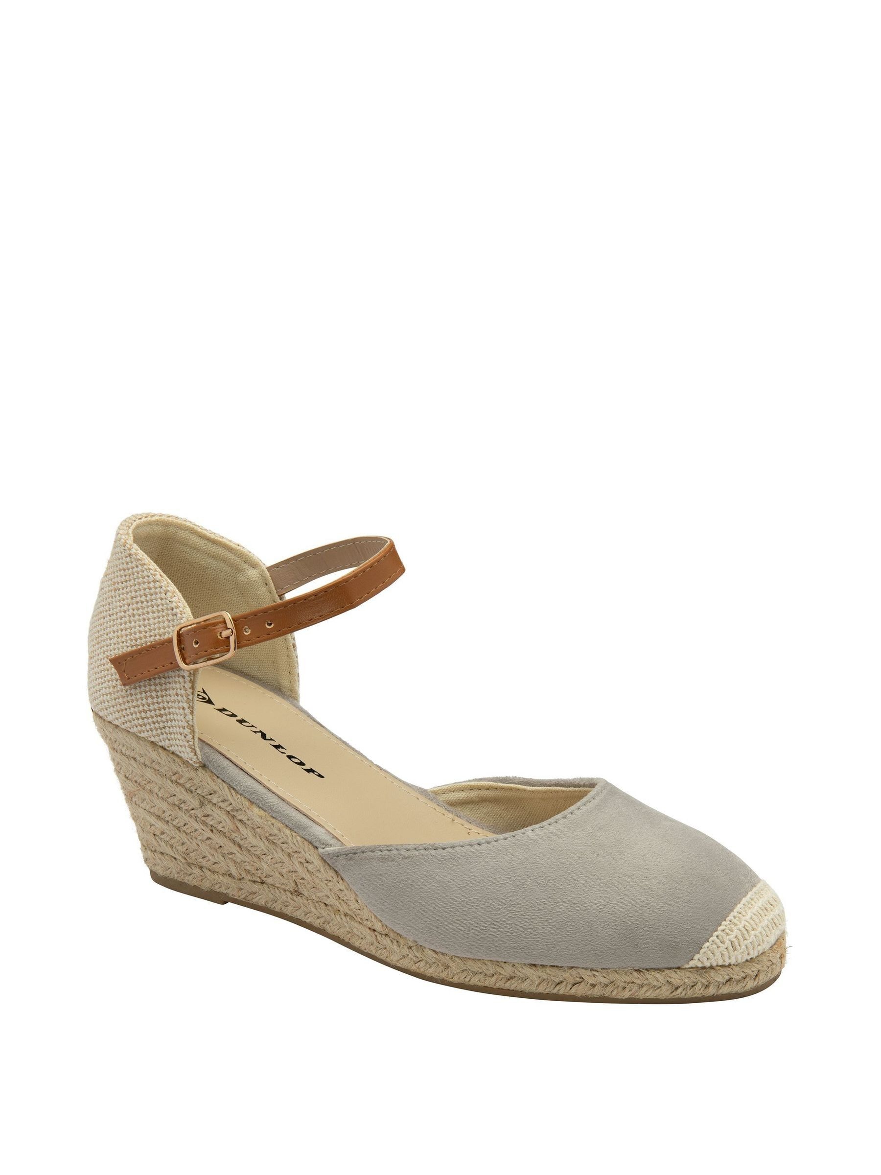 Dunlop Donna Grigio - Scarpe Stile Espadrillas Con Zeppa