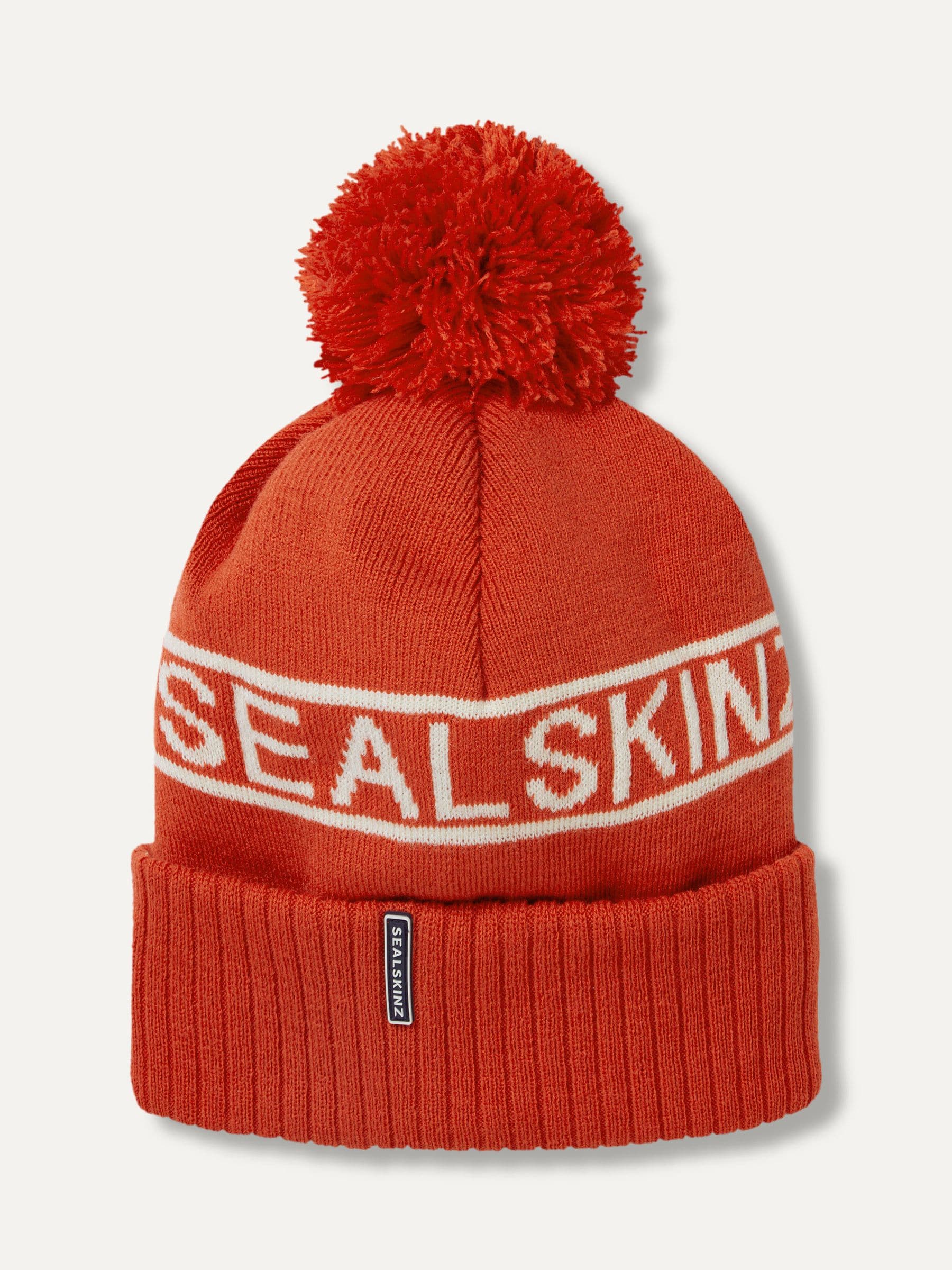 Sealskinz Orange Heacham Waterproof Cold Weather Icon Bobble Hat