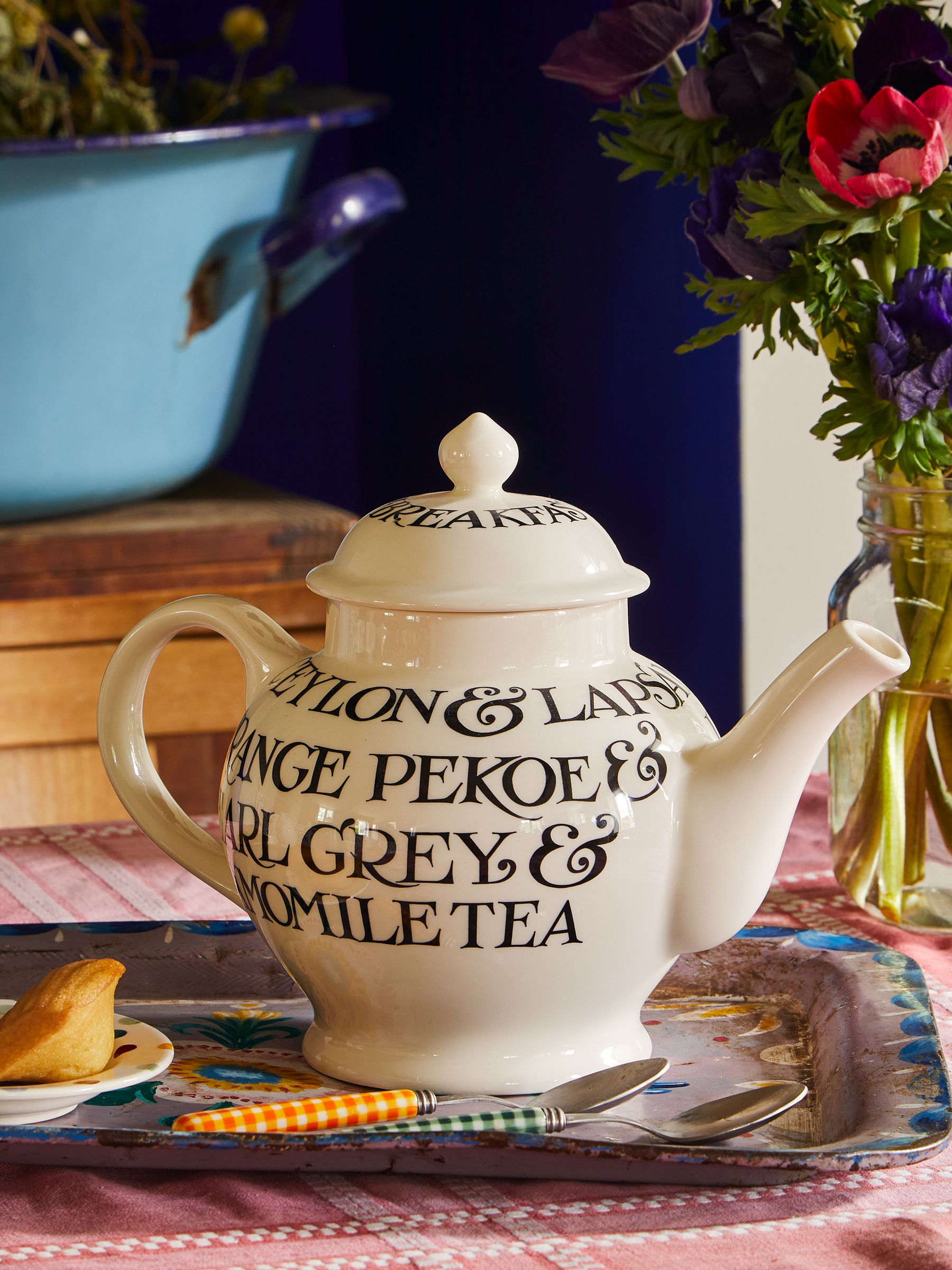 Emma Bridgewater Cream Black Toast 4 Mug Teapot