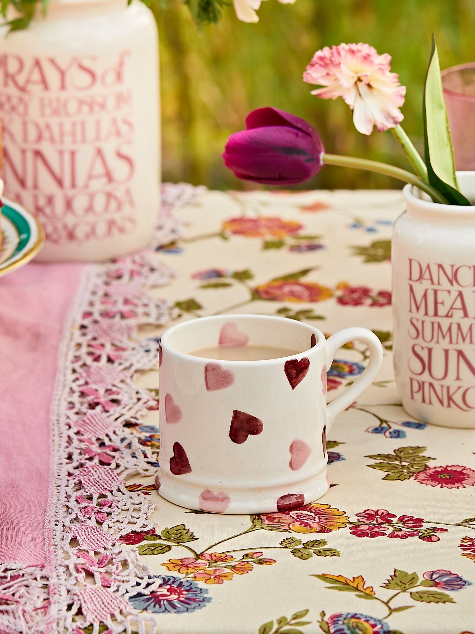 Emma Bridgewater Cream Pink Hearts Small Mug