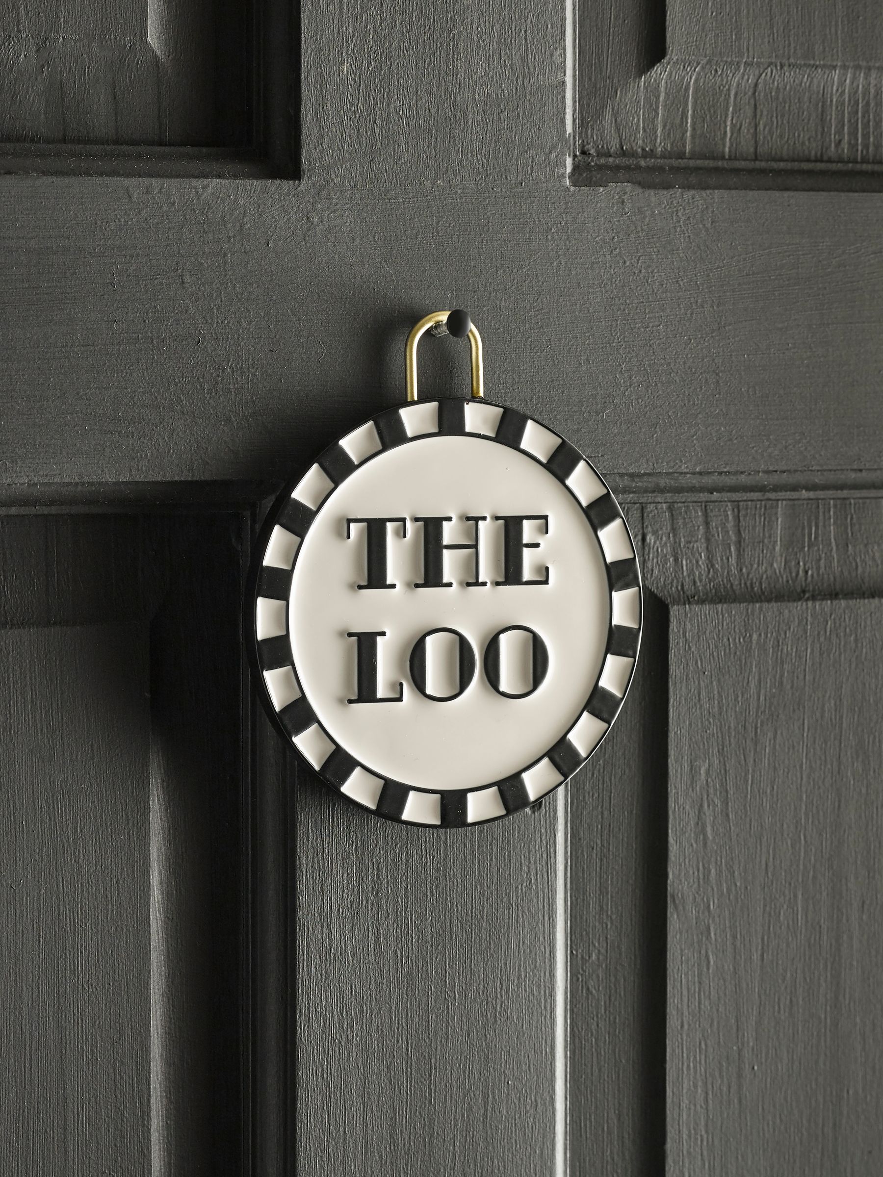 Next Black/White Slogan Bathroom Door Sign