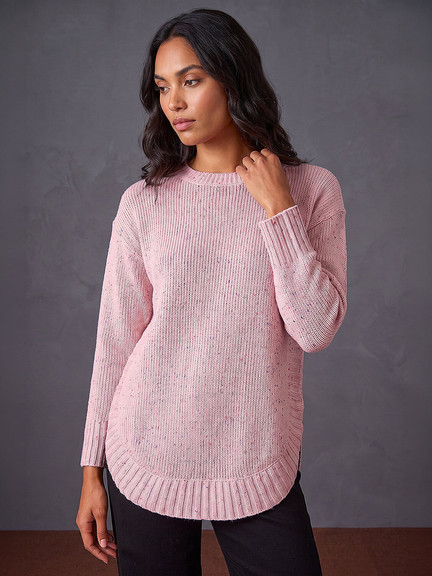 Roman Nep Fabric Curved Hem Jumper - Image 1