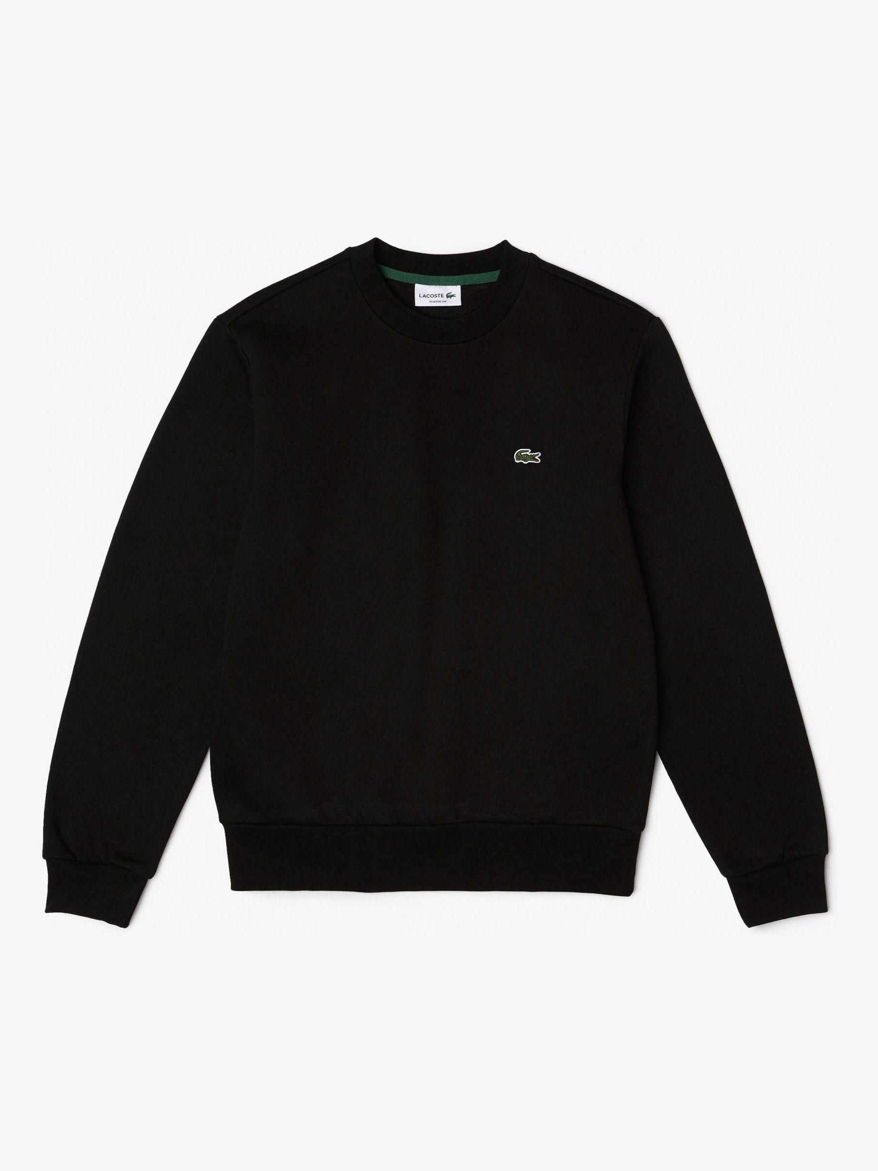 Lacoste Black Chrome Classic Fit Brushed Fleece Sweatshirt
