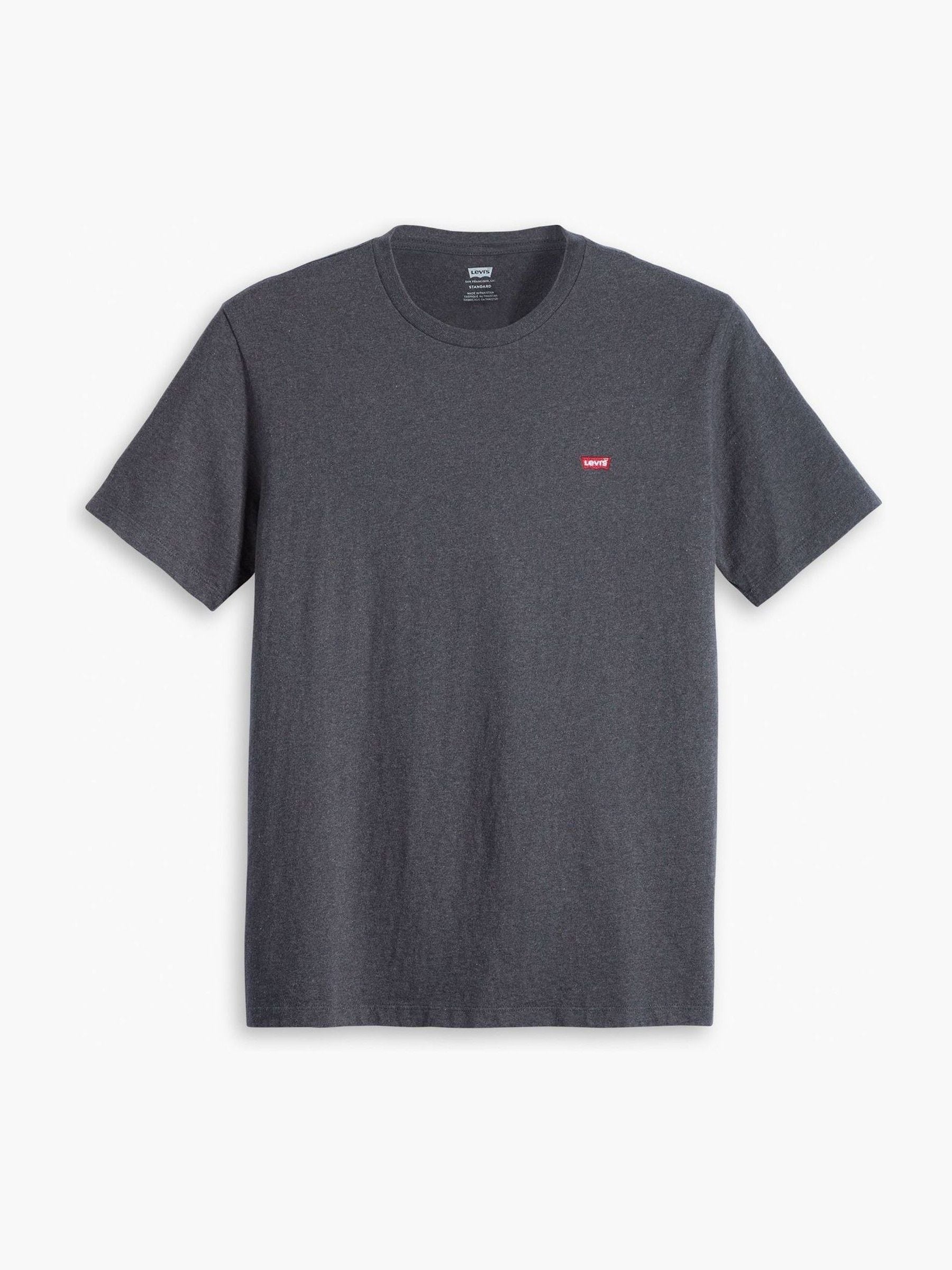 Levi's Uomo Grigio T Shirt Girocollo 100% Cotone Originale Con Marchio Della Casa - Immagine 1
