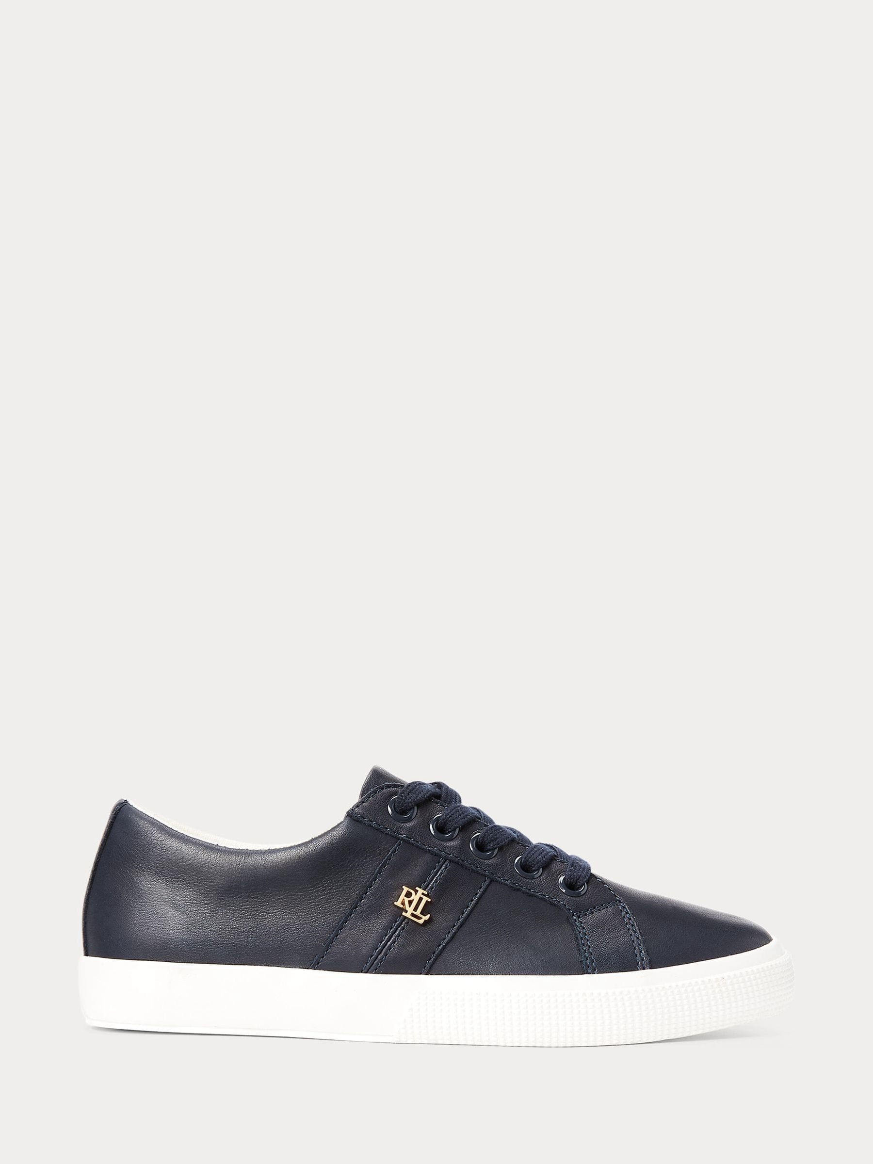 Lauren Ralph Lauren Navy Janson Ii Action Leather Sneakers