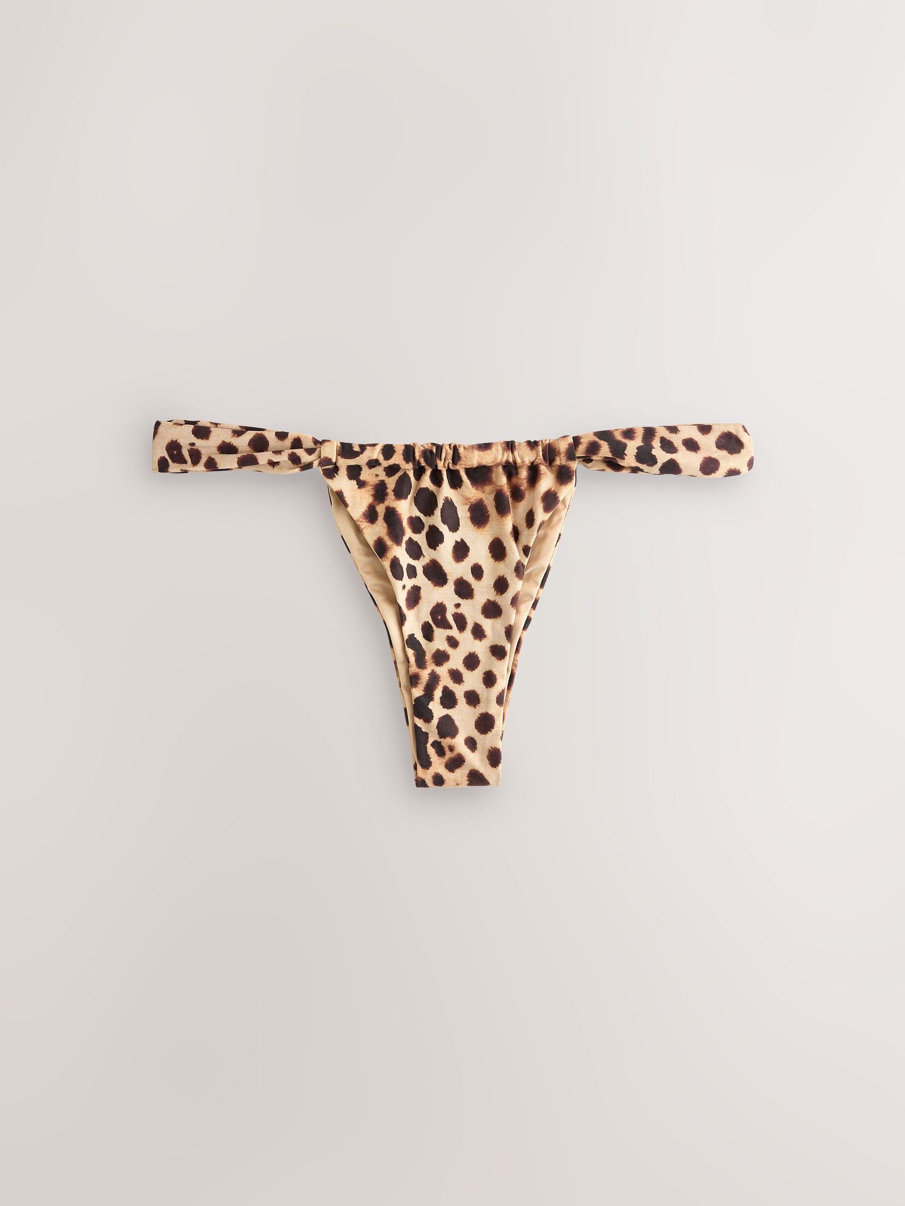 Next Brown Leopard Print Tanga Bikini Bottoms