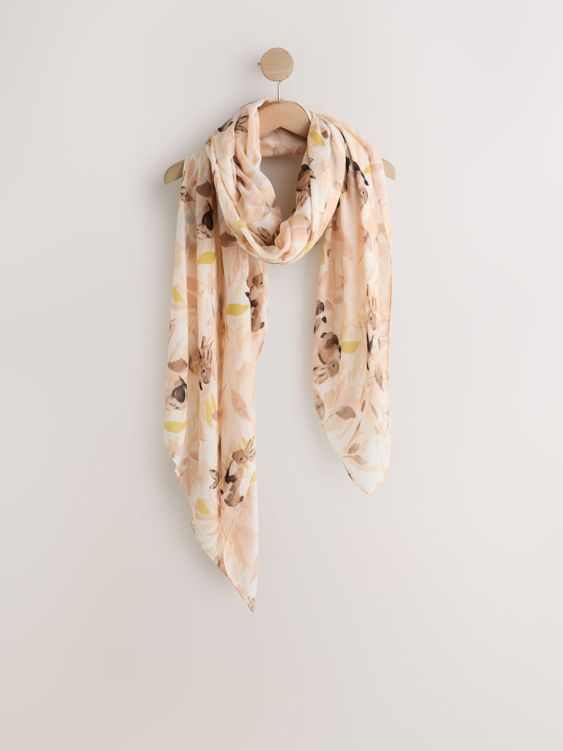 Next Cream Easter Bunny Print Lightweight Scarf