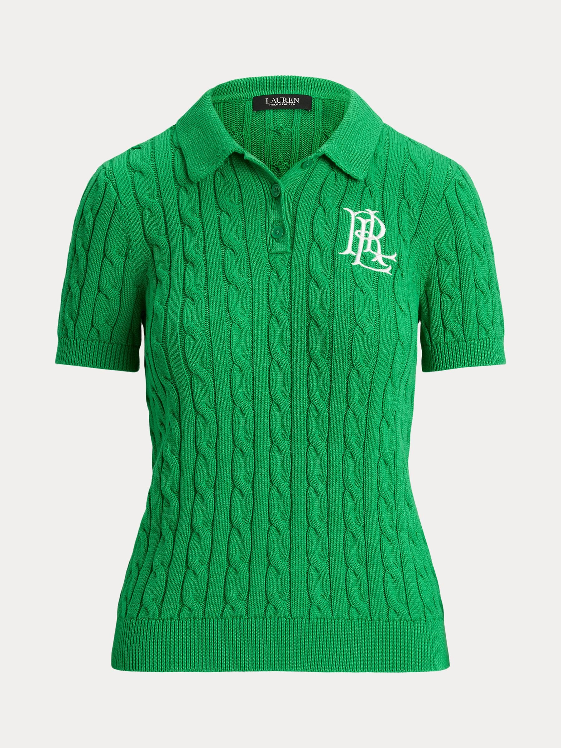 Lauren Ralph Lauren Montiva Cable Knit Cotton -Neulepusero, Jossa Kirjailtu Logo